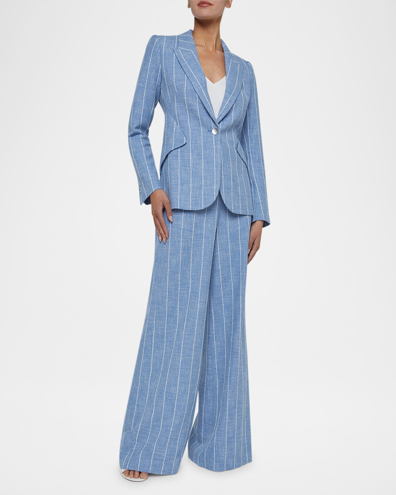 Chamberlain Pinstripe Single-Breasted Blazer 1