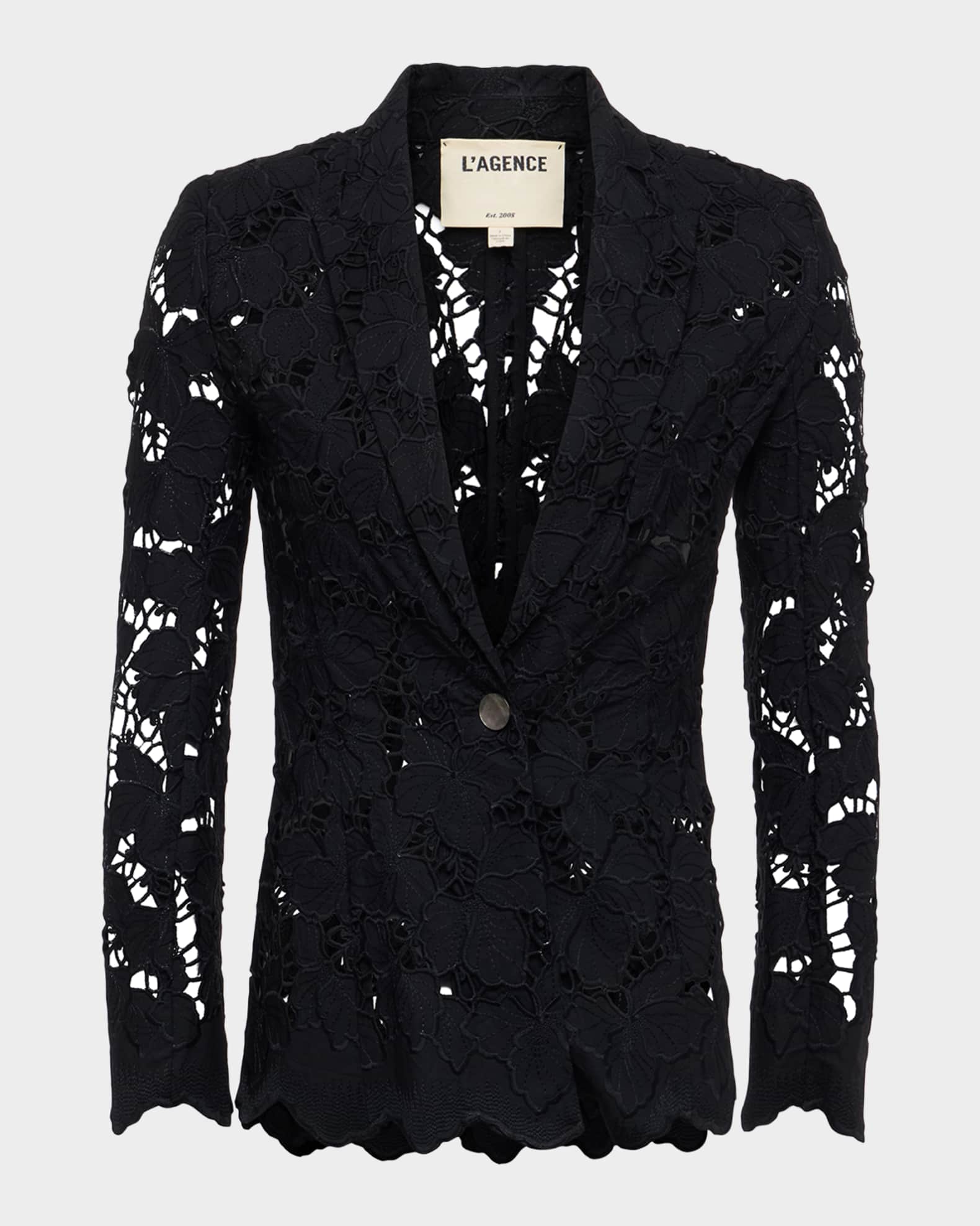 Clementine Eyelet-Embroidered Blazer 0