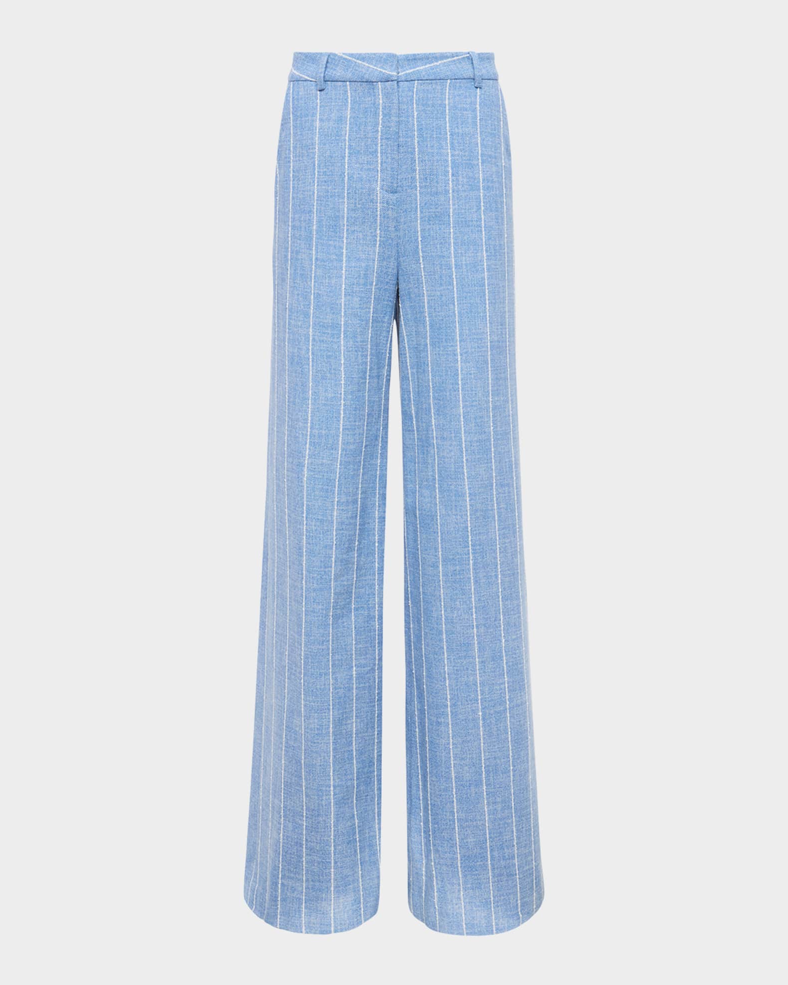 Pilar Pinstriped Wide-Leg Pants 0