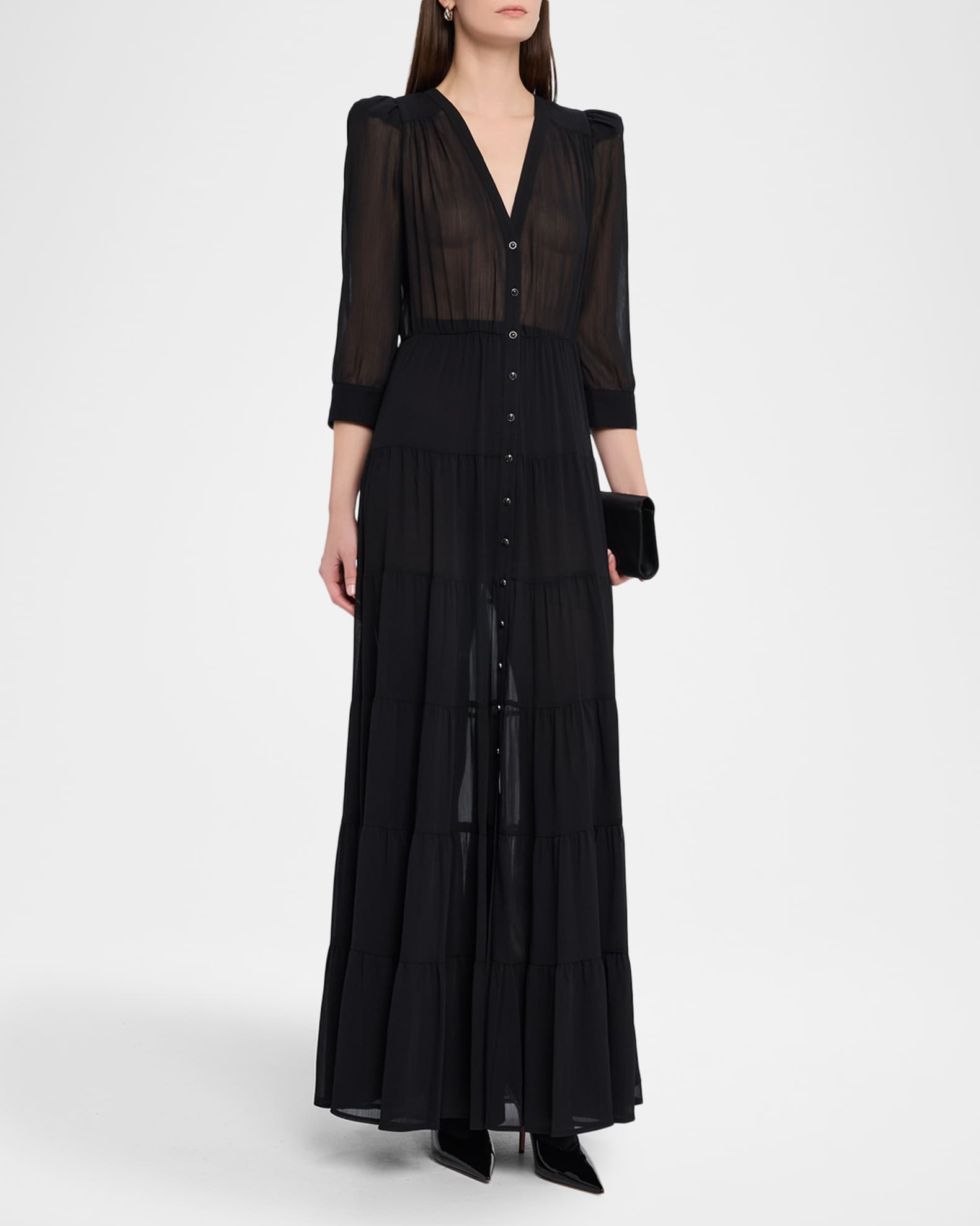 L'Agence Seraphina Tiered Maxi Dress | Neiman Marcus