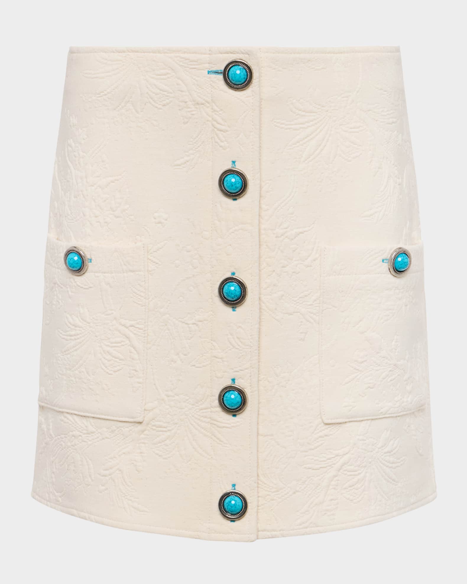 Truman Floral Embossed Mini Skirt 0