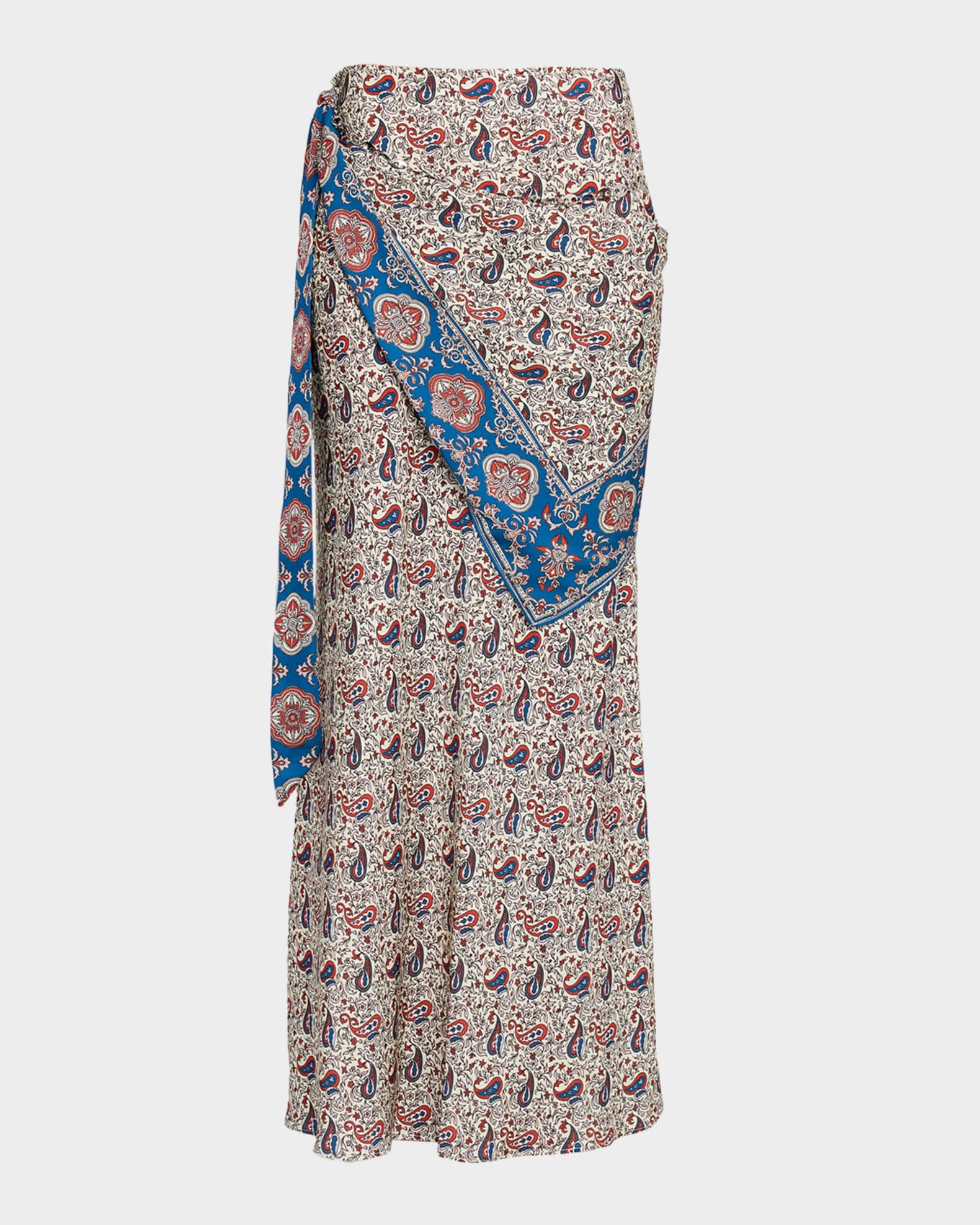 Paisley Scarf Wrap Maxi Skirt 0