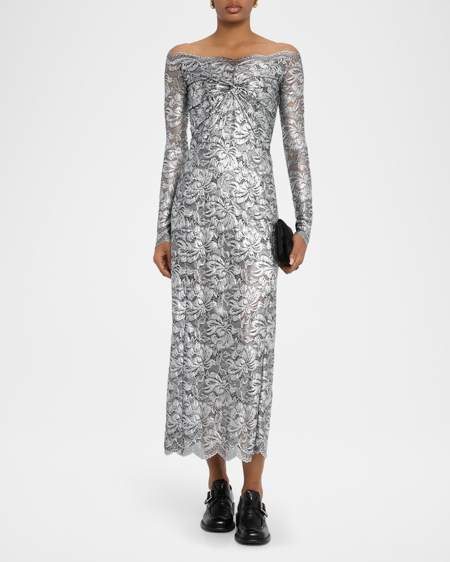 knee length dresses for ladies Chantilly Lace Midi Dress - Elopement Outfit