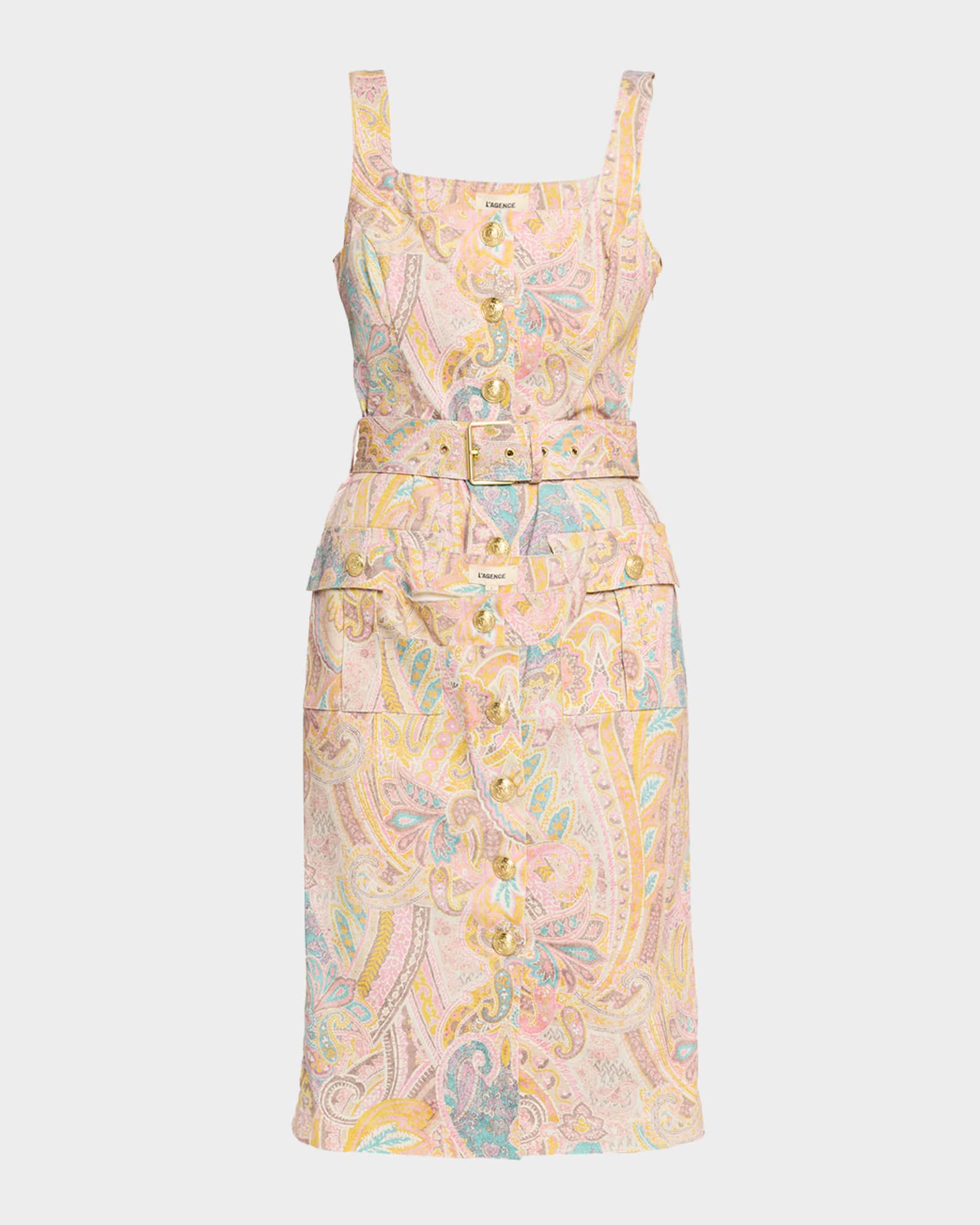 Western Paisley Idy Button-Front Tank Dres 0