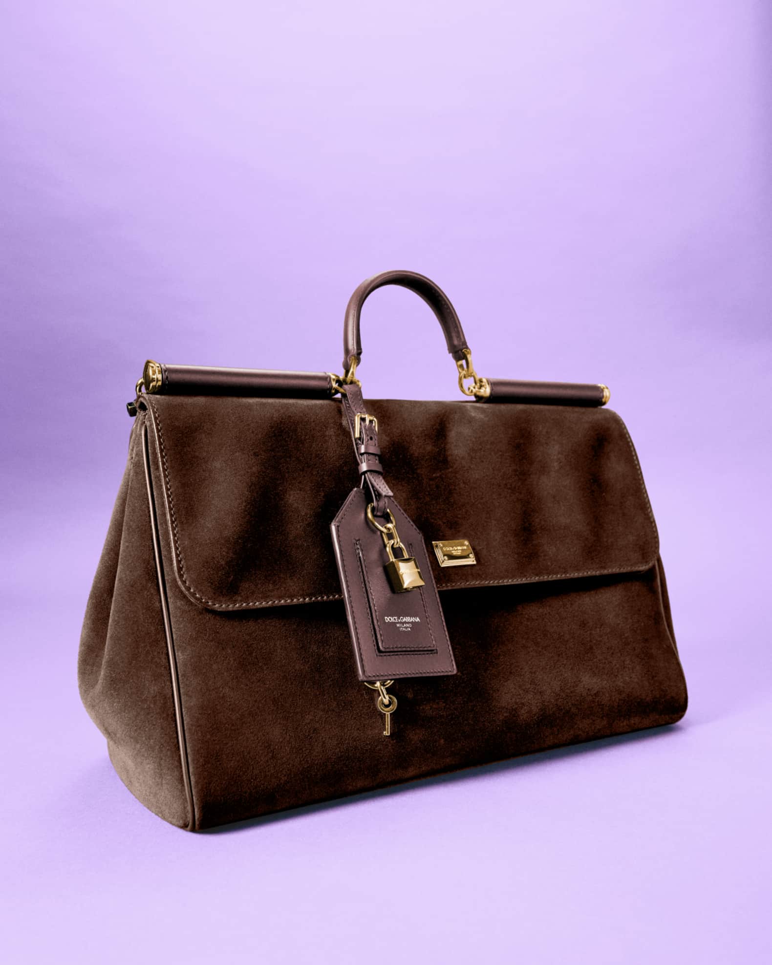 Dolce&Gabbana My Sicily Suede Top-Handle Bag | Neiman Marcus