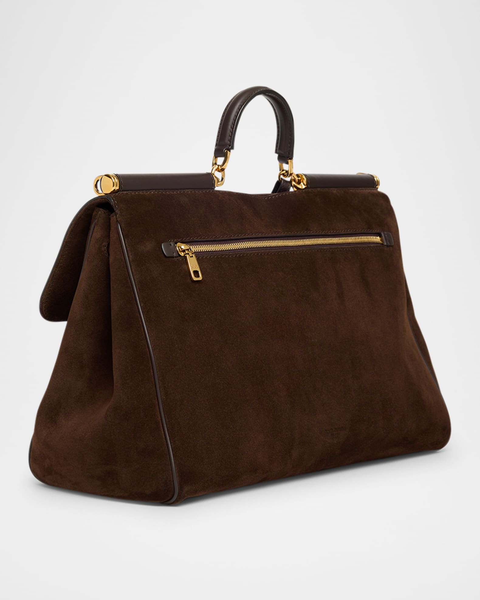 バッグ・カバンその他 Dolce&Gabbana Ebony brown suede large bag My Sicily Dolce&Gabbana My Sicily Suede Top-Handle Bag | Neiman Marcus