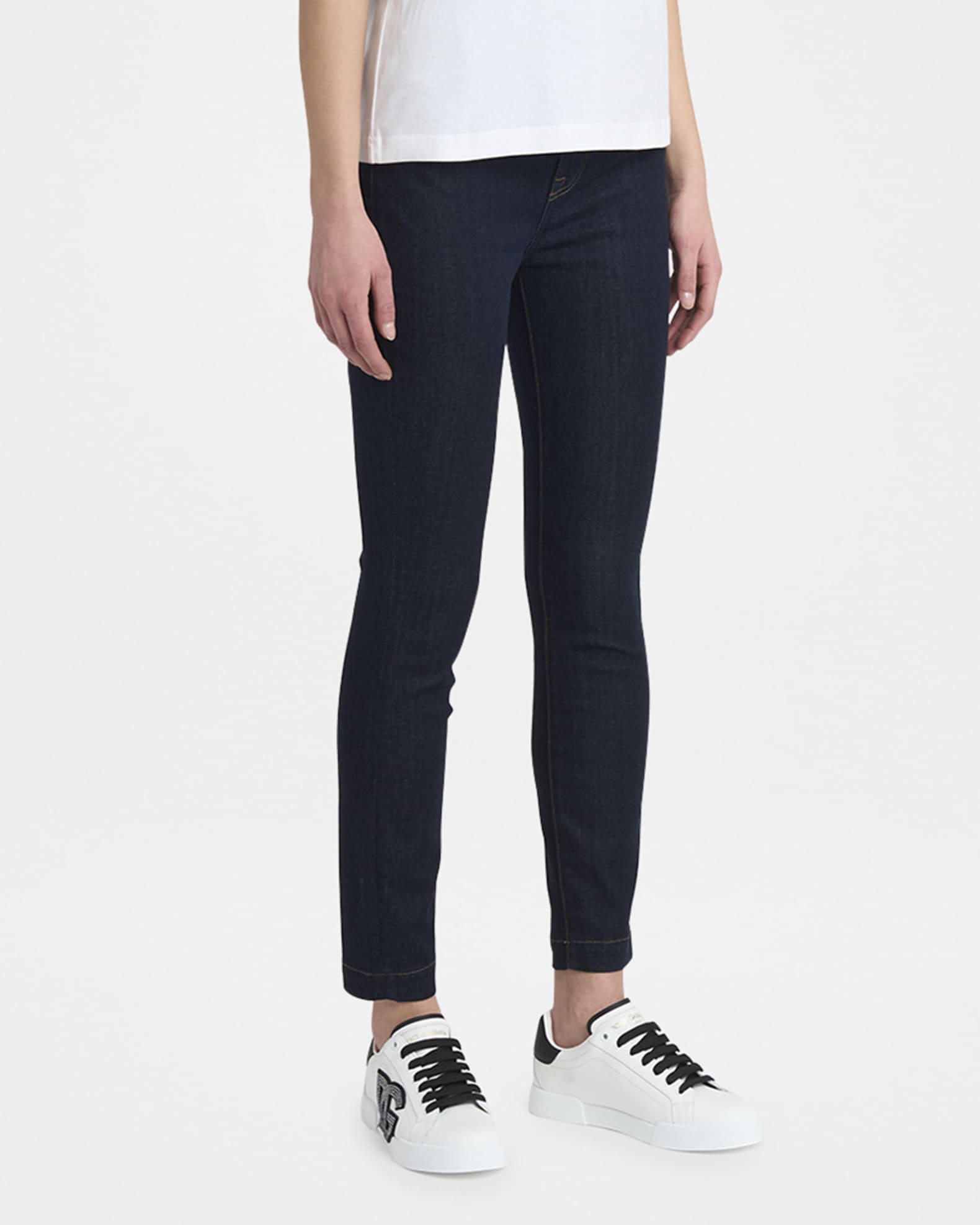 Dolce&Gabbana Bicolor Crystal DG Low-Top Sneakers | Neiman Marcus