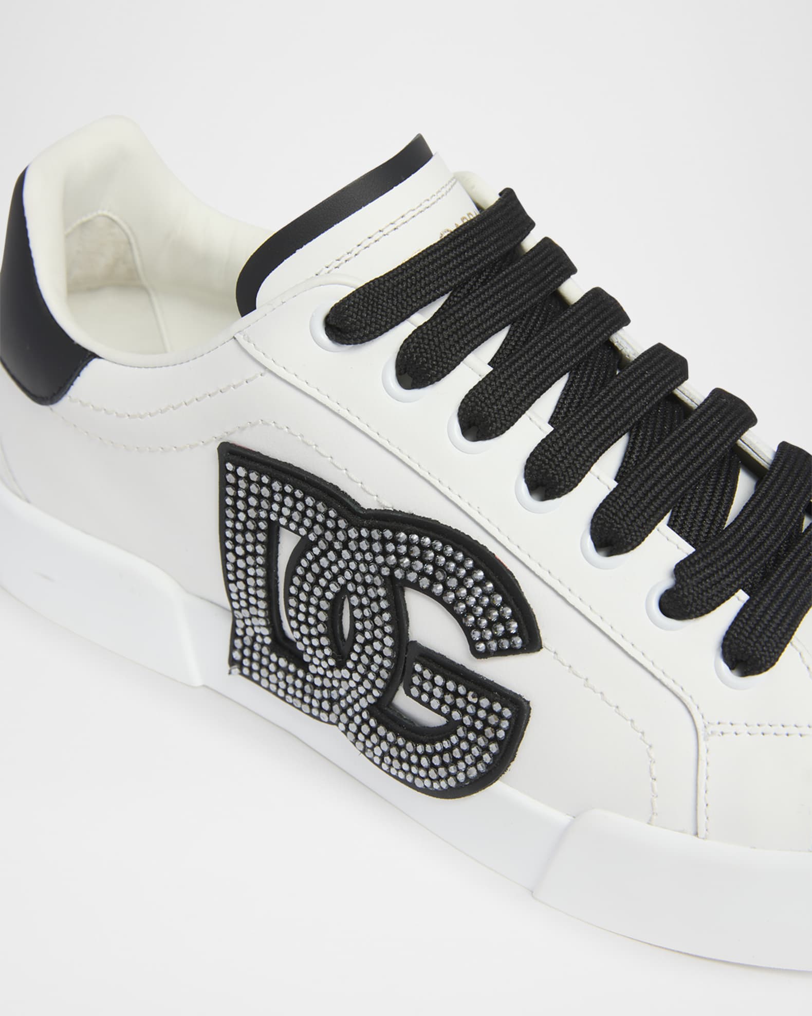 Dolce&Gabbana Bicolor Crystal DG Low-Top Sneakers | Neiman Marcus