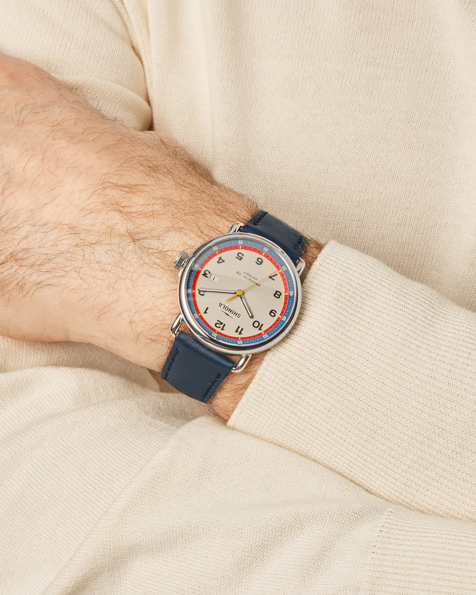 Men's Canfield Model C56 Leather-Strap Watch, 43mm 1