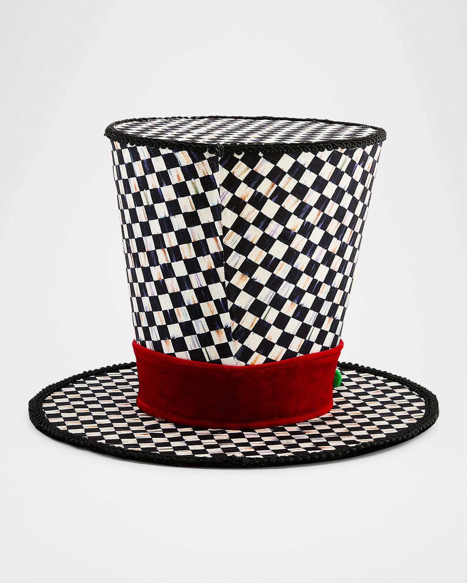 MacKenzie-Childs Check It Out Top Hat Fabric Tree Topper | Neiman Marcus