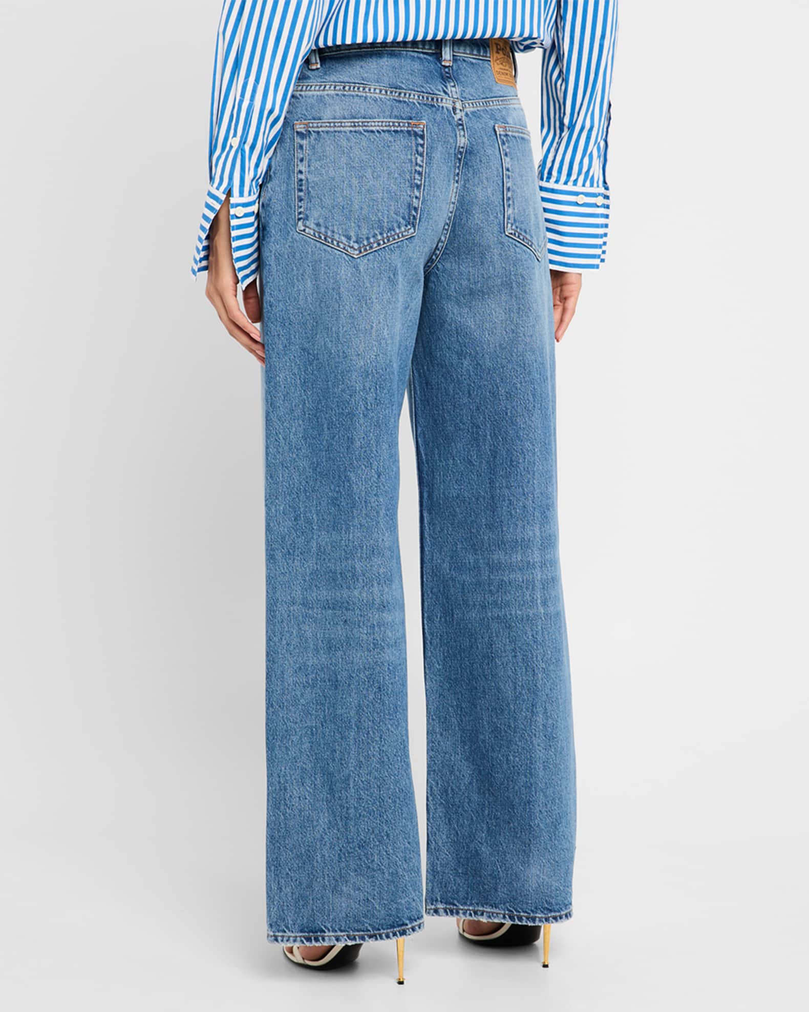 Polo Ralph Lauren 3x1 Rigid Denim Wide-Leg Jeans | Neiman Marcus