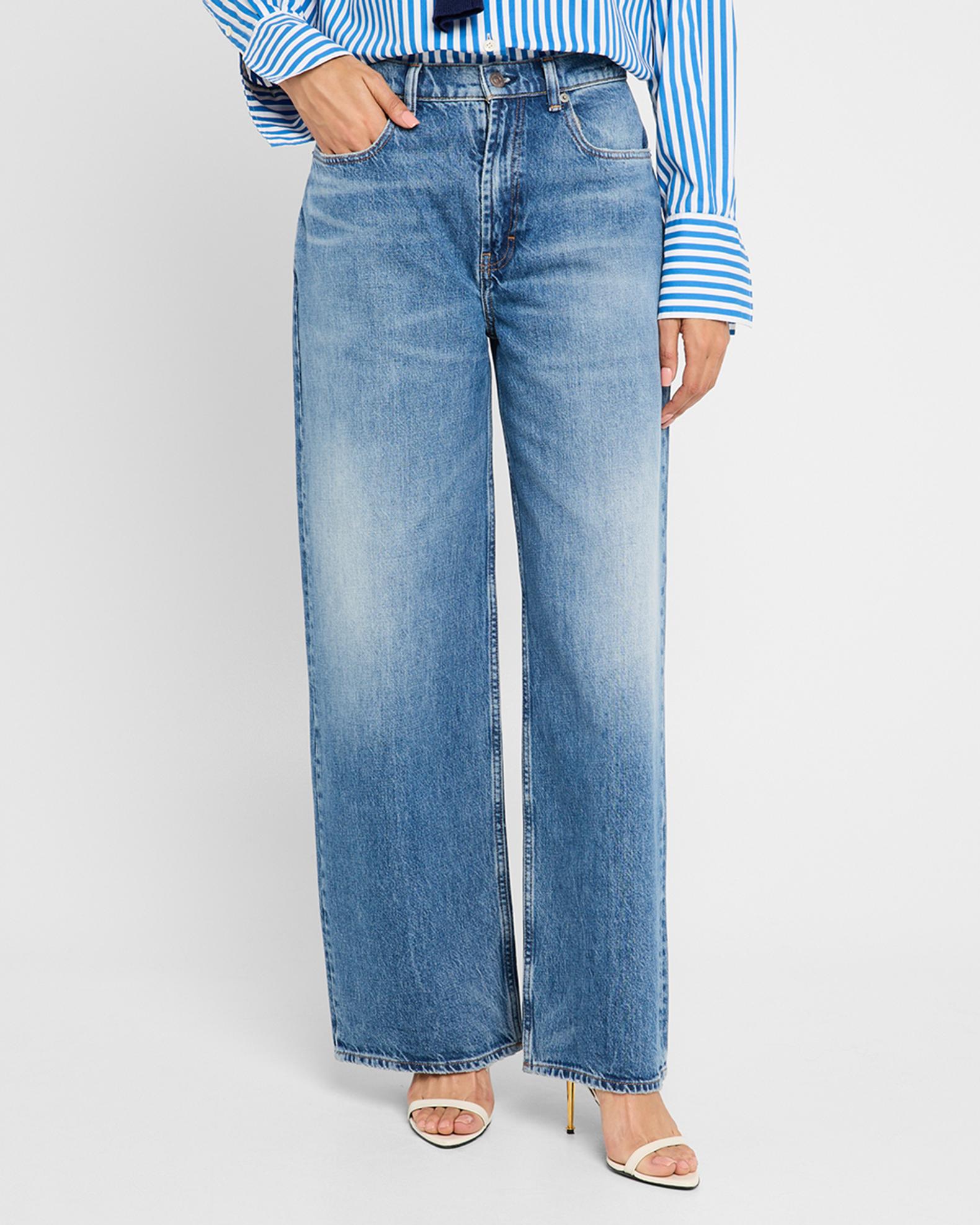 Polo Ralph Lauren 3x1 Rigid Denim Wide-Leg Jeans | Neiman Marcus