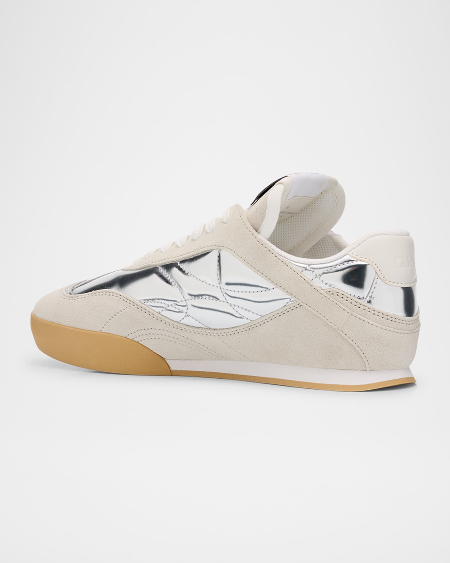 スニーカー Chloe White Leather Chloa Kick Sneakers CHLOÉ Kick quilted-leather sneakers | NET-A-PORTER