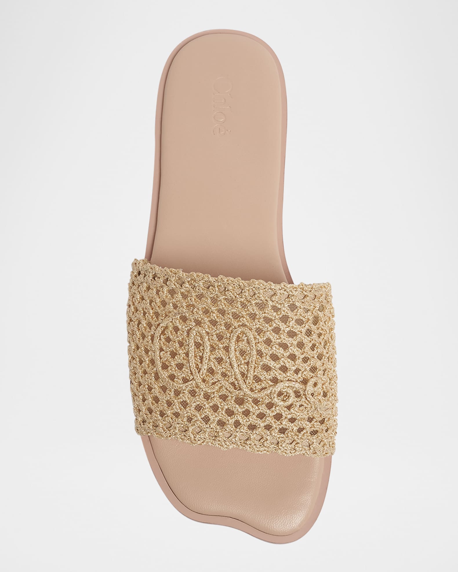 Chloe Soleil Crochet Slide Sandals | Neiman Marcus