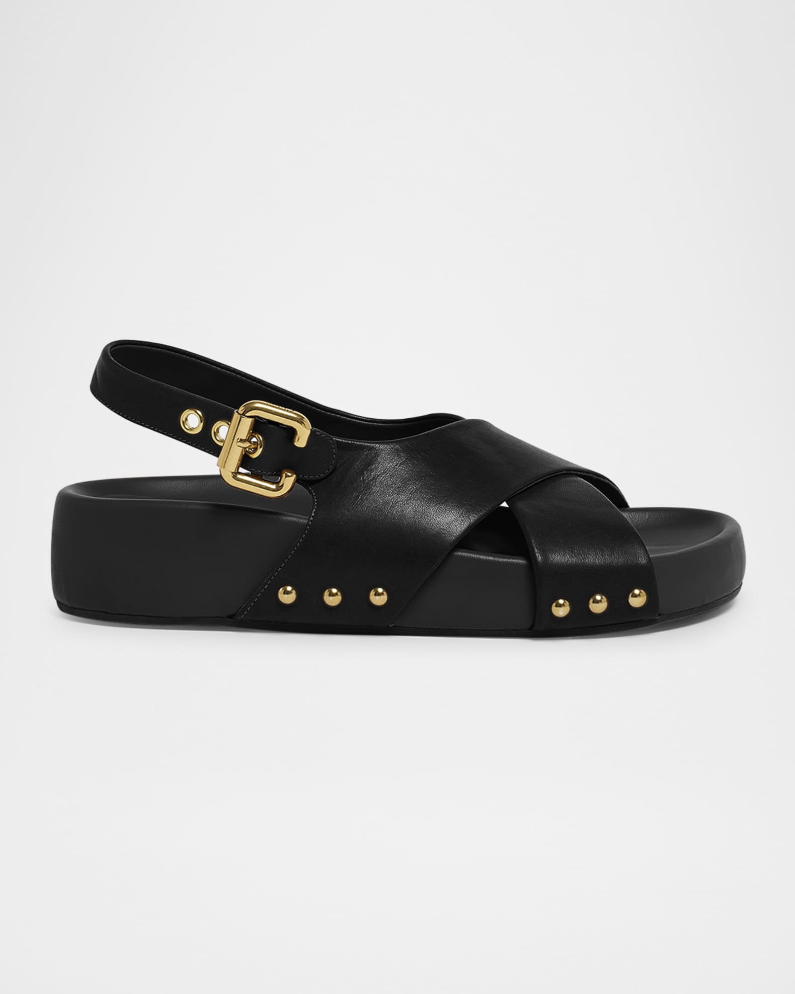 Mae Paddington Leather Crisscross Sandals  0