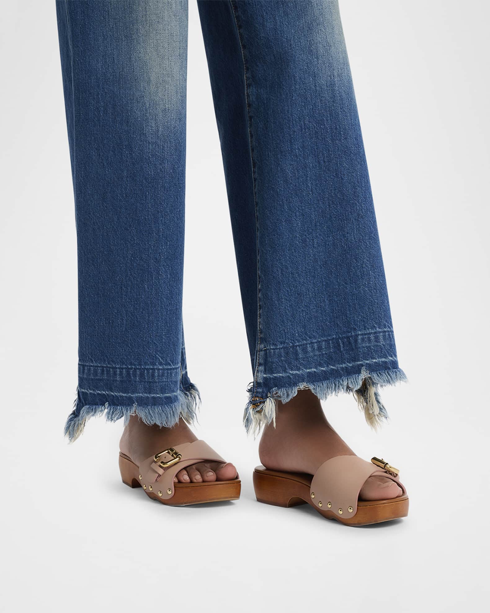 VIPSALE【Chloe】Jeannetteクロッグ Chloé Jeannette Wedge Clog in Ginger brown in Ginger brown