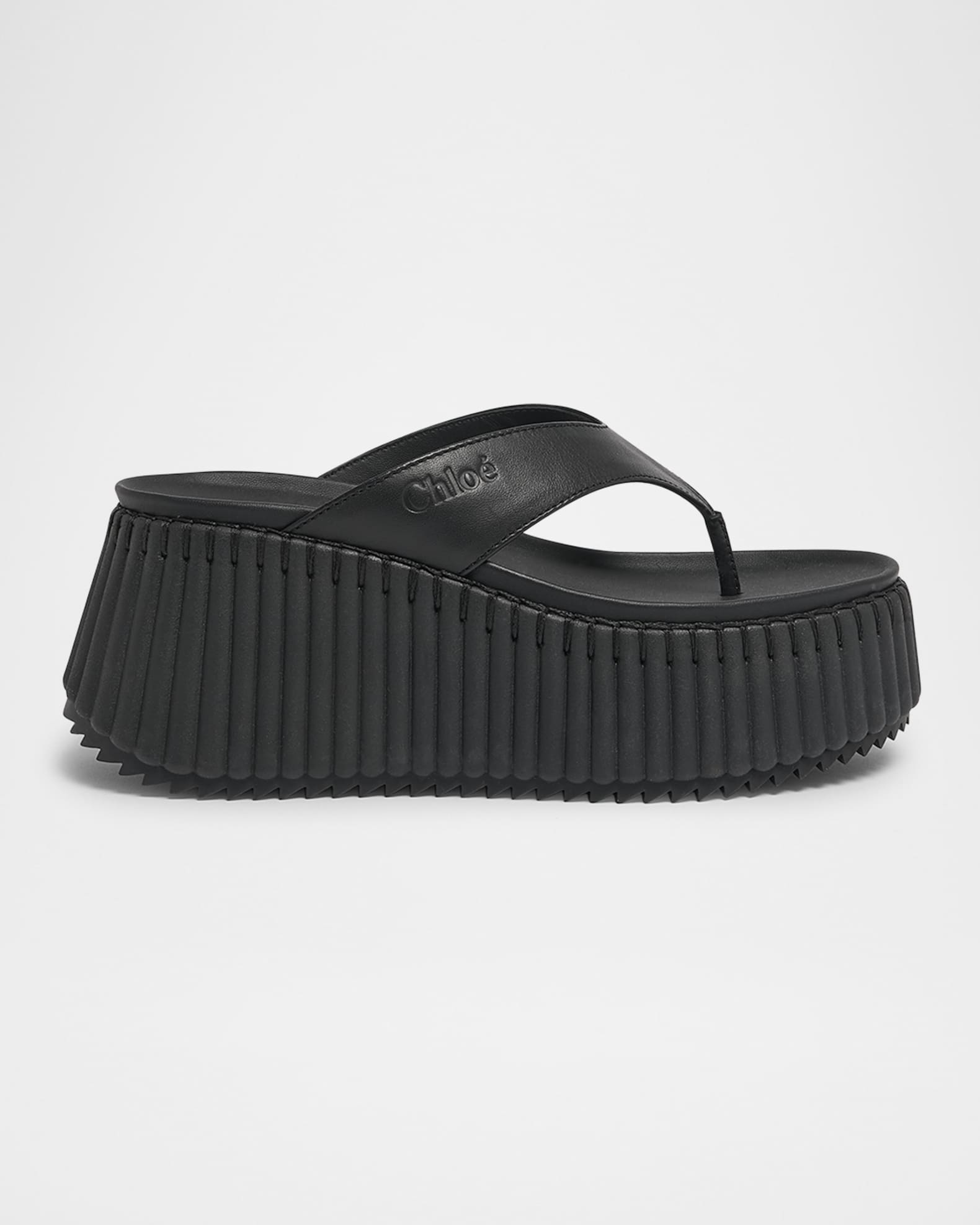 Nama Platform Leather Thong Sandals 0