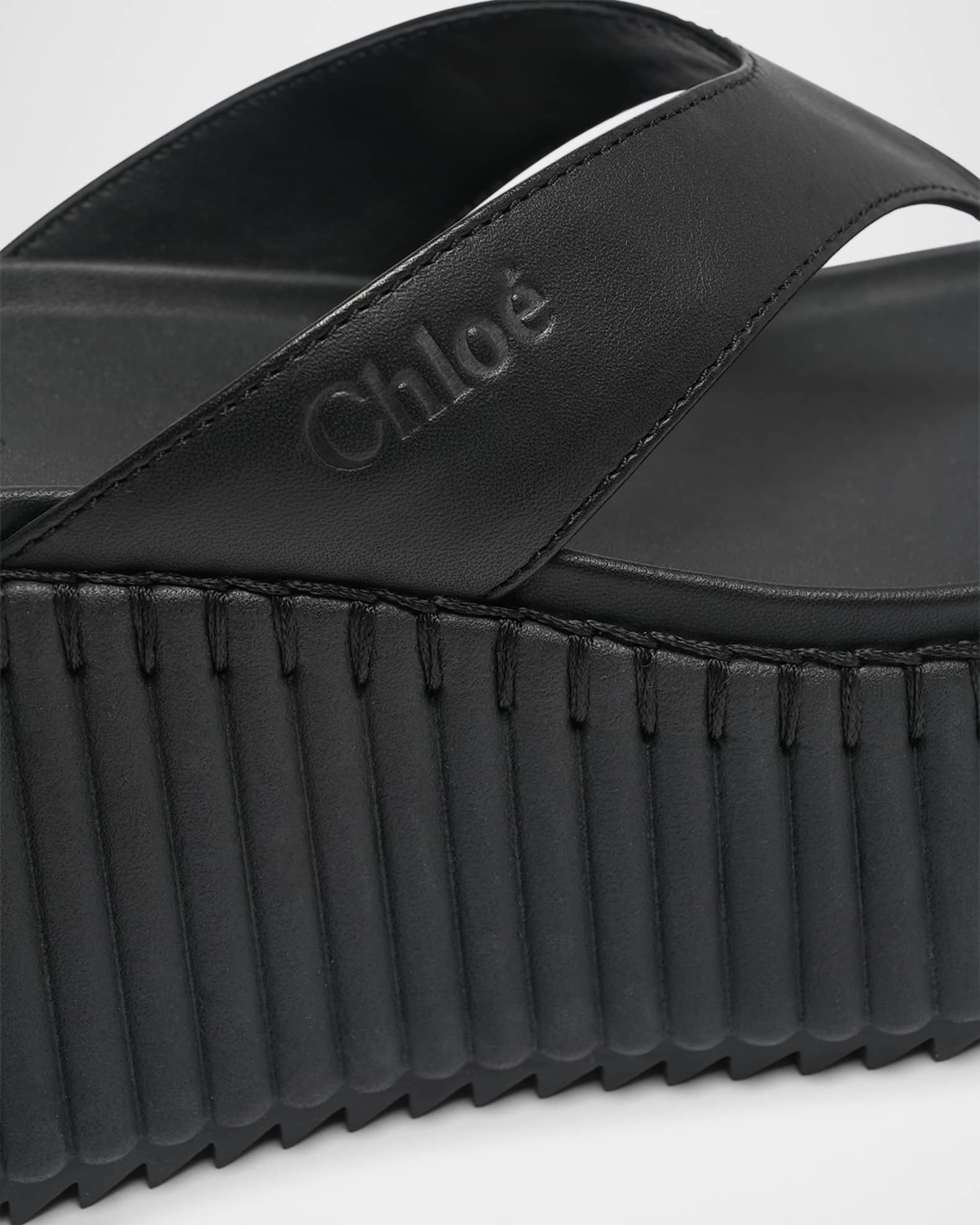 Chloe Nama Platform Leather Thong Sandals | Neiman Marcus