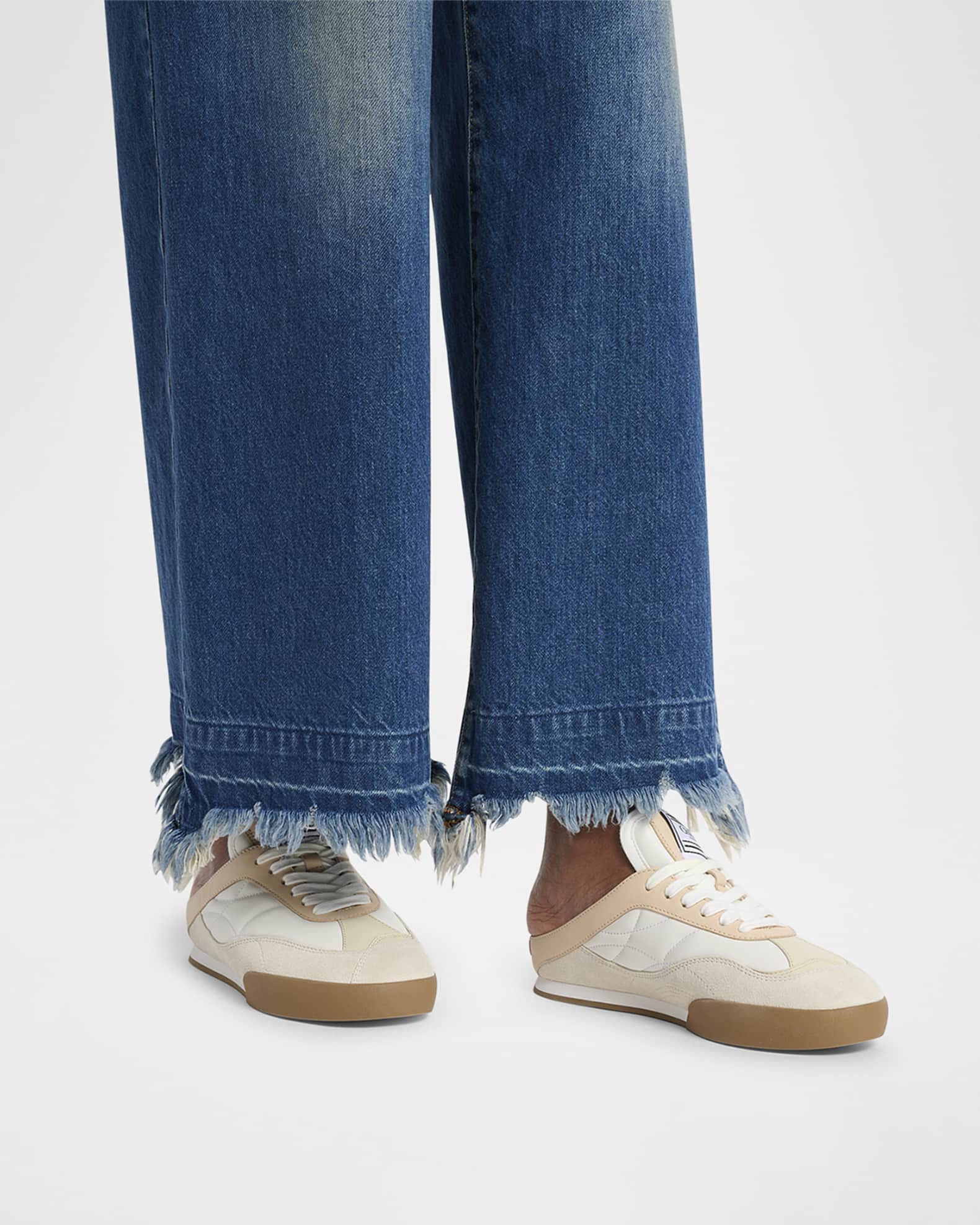 スニーカー CHLO CHLO KICK SNEAKERS IN SMOOTH LEATHER, SUEDE AND MESH CHLOÉ Kick suede, mesh and leather sneakers | NET-A-PORTER