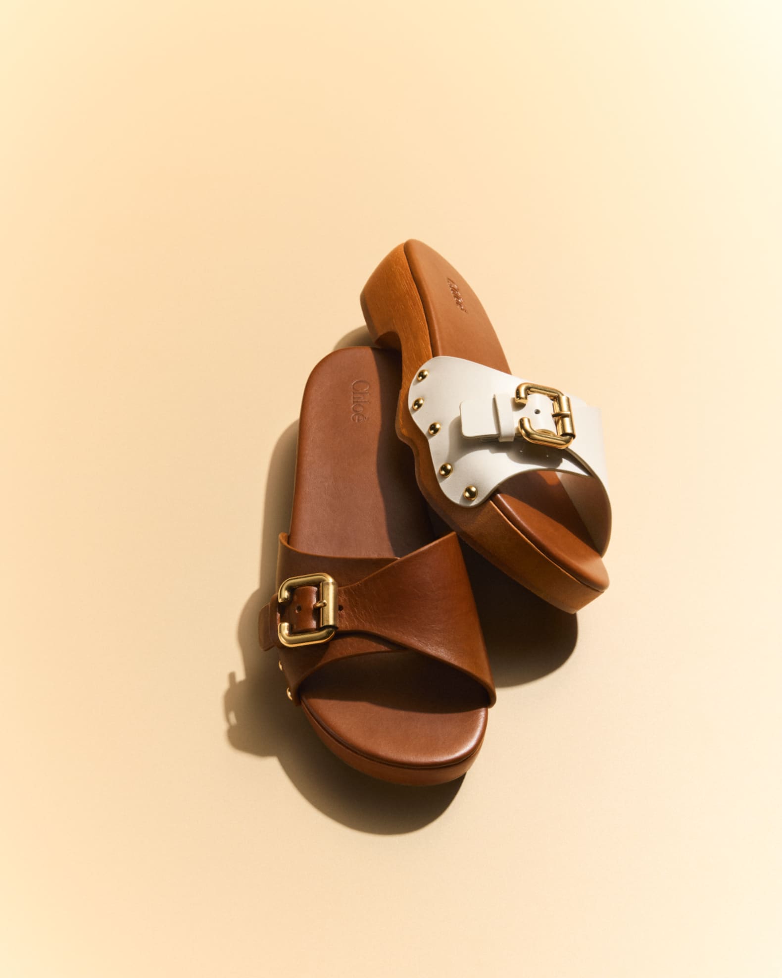 Chloe Jeannette Leather Buckle Clog Sandals | Neiman Marcus