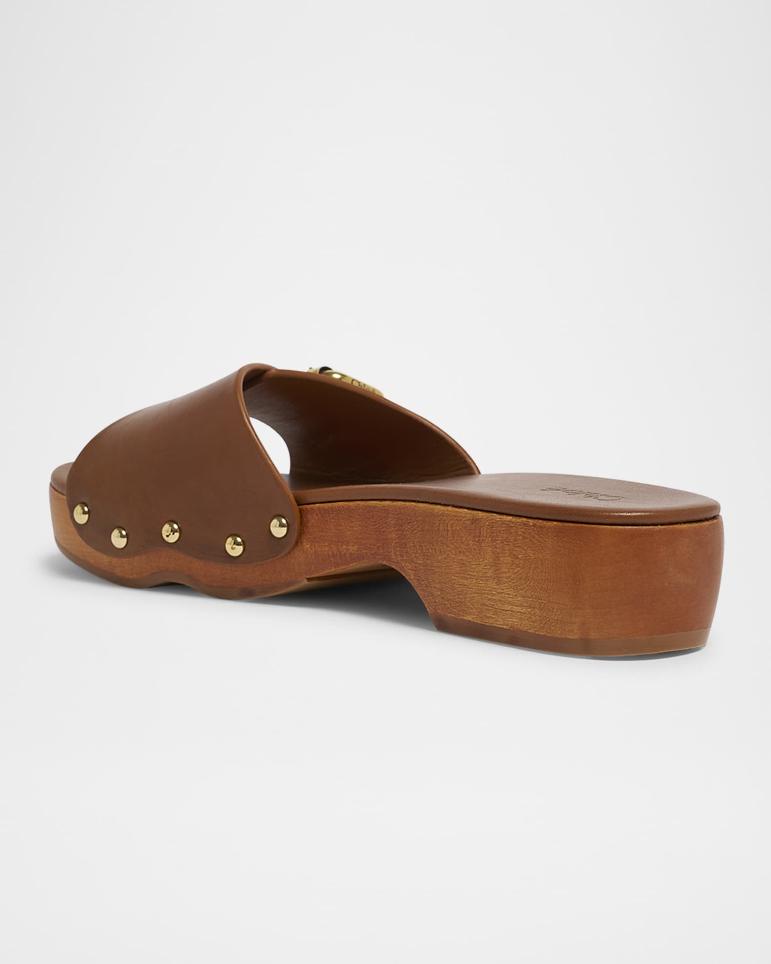 Jeannette Leather Buckle Clog Sandals 1