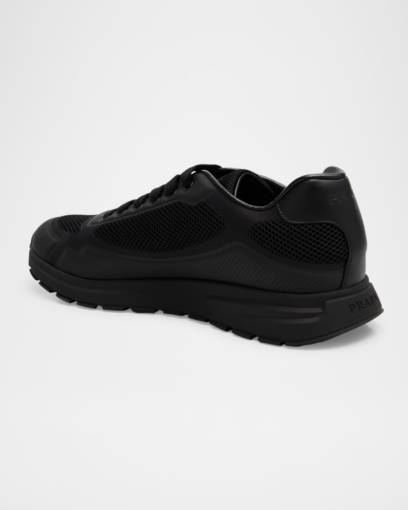 スニーカー PRADA Mesh sneakers Black Prada Re-Nylon and Mesh Fabric Sneakers | Saks Fifth Avenue