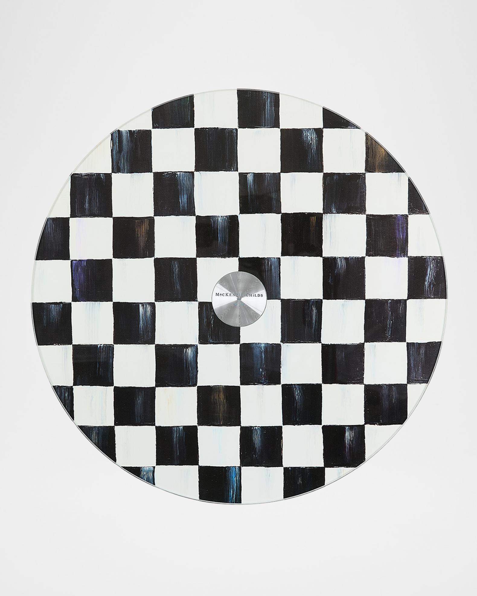 MacKenzie-Childs Courtly Check Glass Lazy Susan | Neiman Marcus