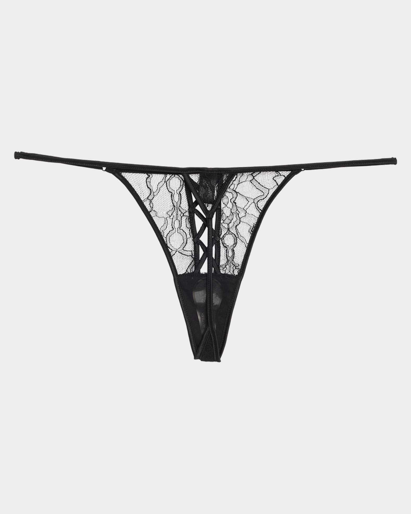 Precieuse Low-Rise Lace & Charmeuse G-String 1