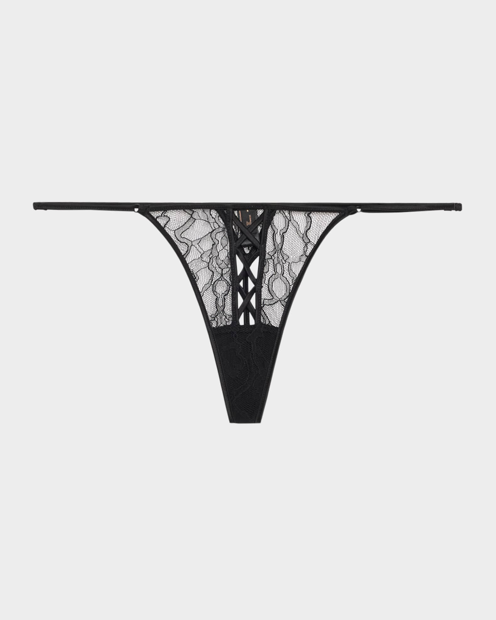 Precieuse Low-Rise Lace & Charmeuse G-String 0