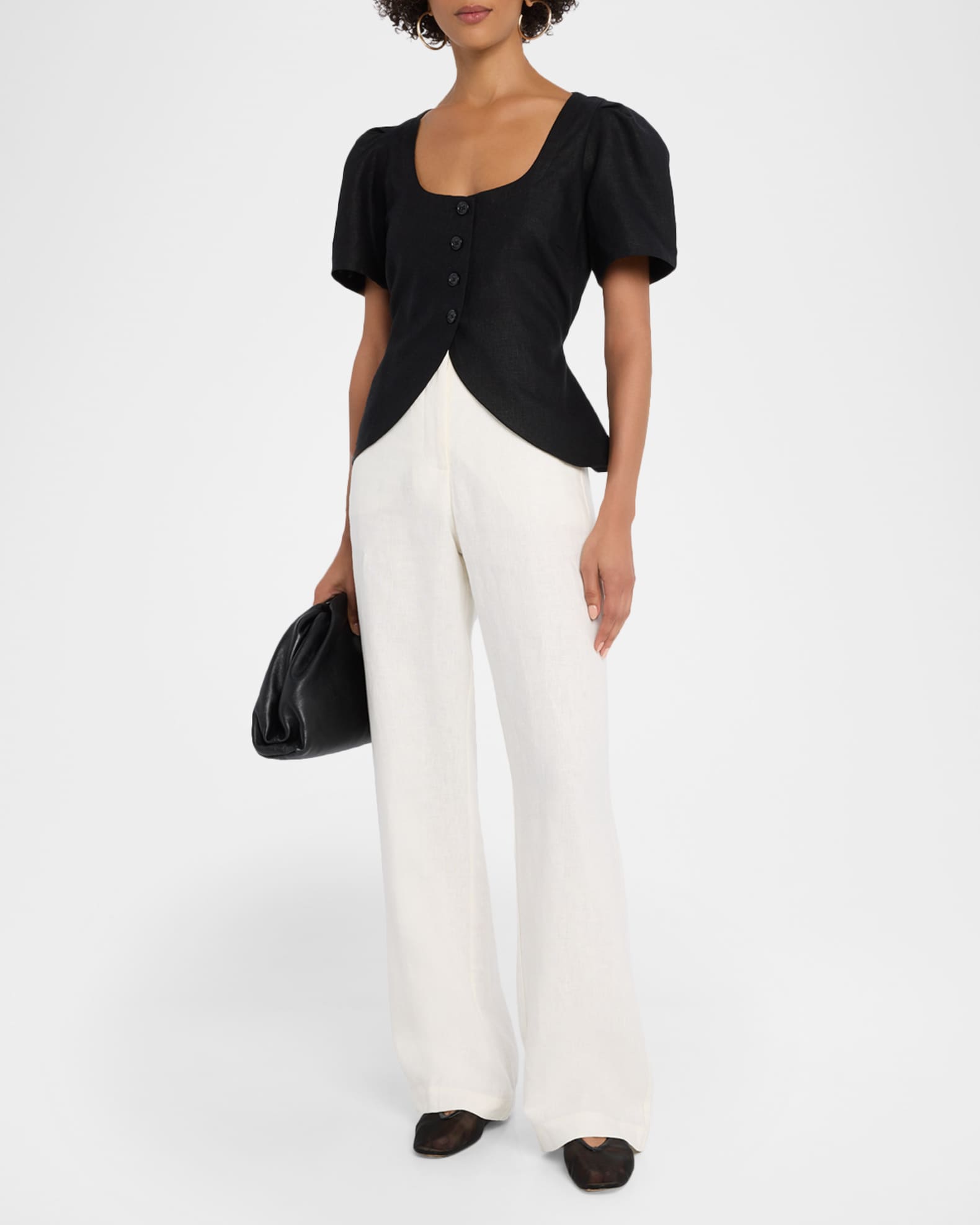 Audrey Fitted Linen Top  1