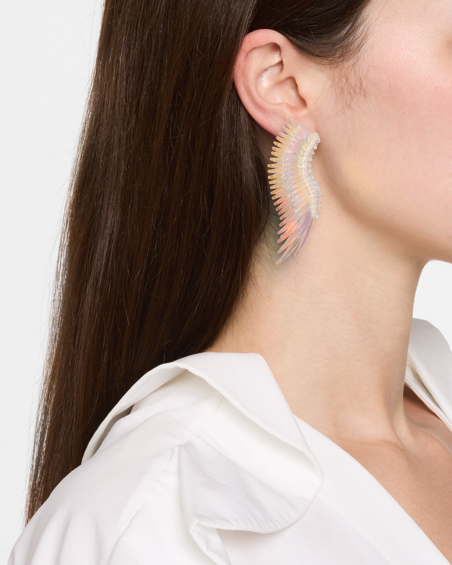 Midi Madeline Earrings, White 1