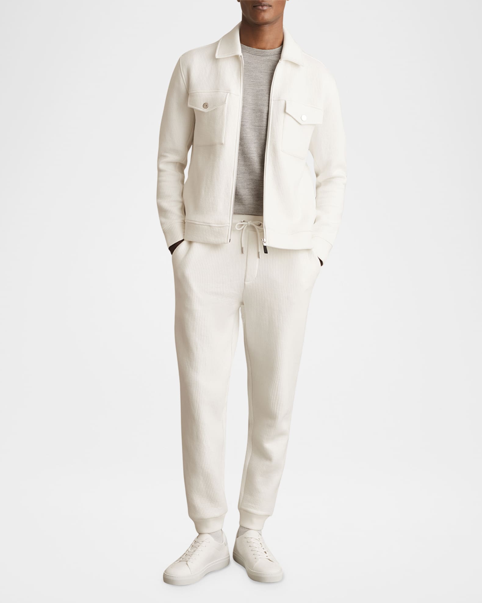 Men's Bowen Jersey Ribbed Zip Overshirt 1