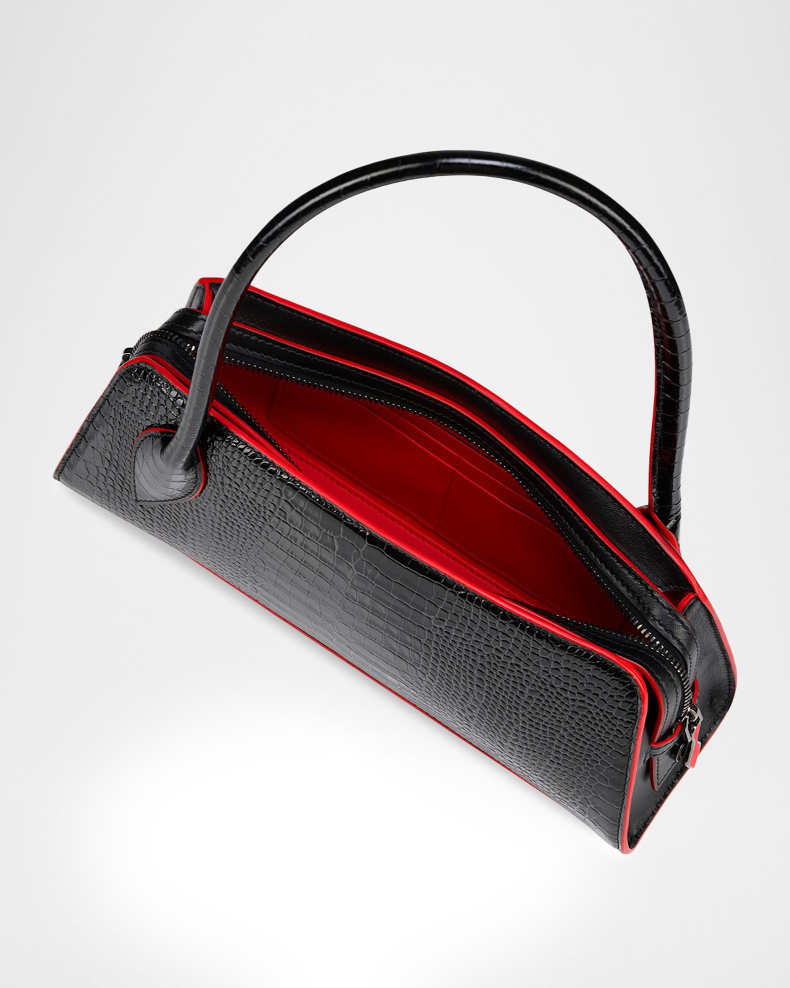 Christian Louboutin Eloise Croc-Embossed Leather Shoulder Bag