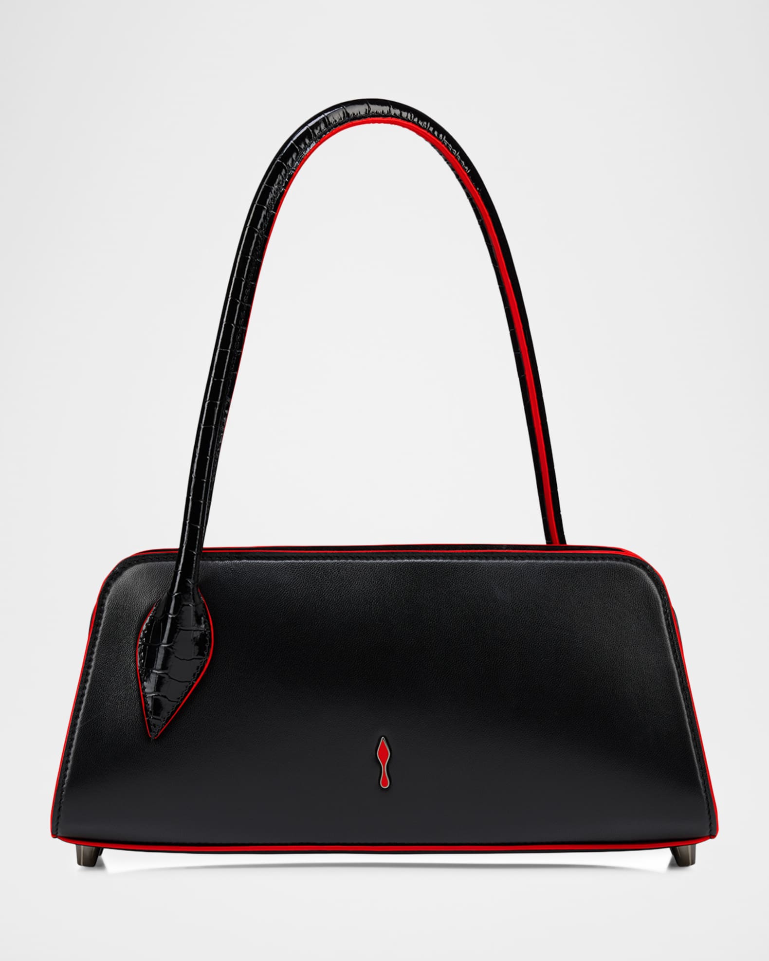 Christian Louboutin Eloise Croc-Embossed Leather Shoulder Bag