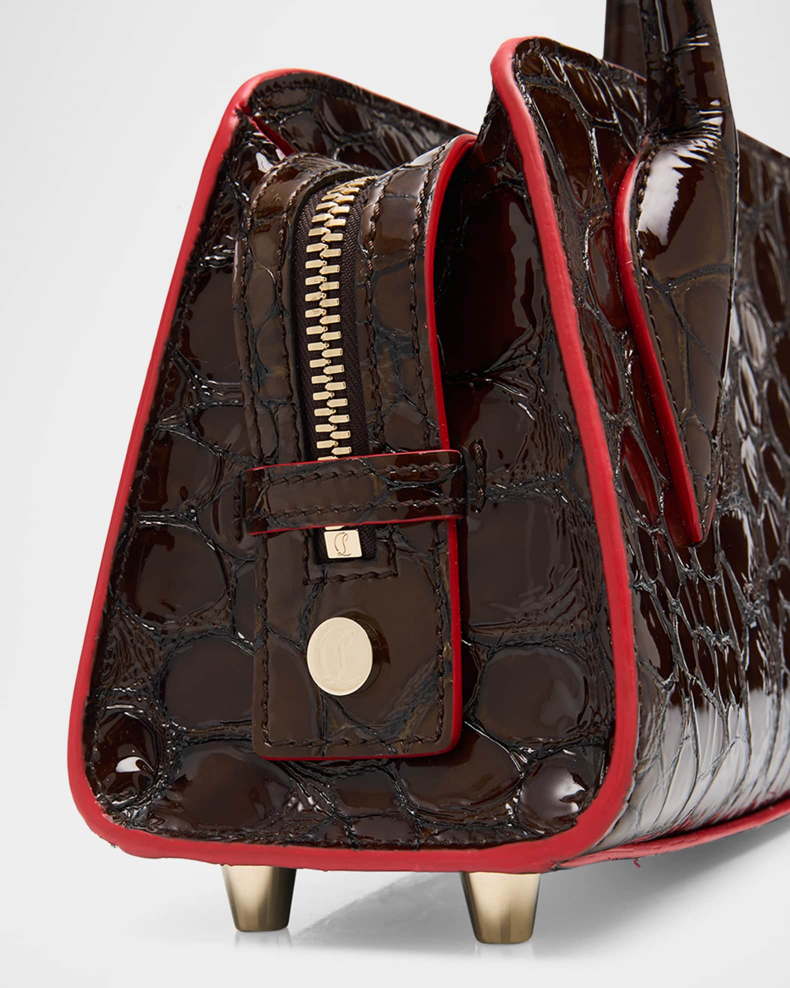 Christian Louboutin Eloise Top-Handle Bag in Croc-Embossed Leather
