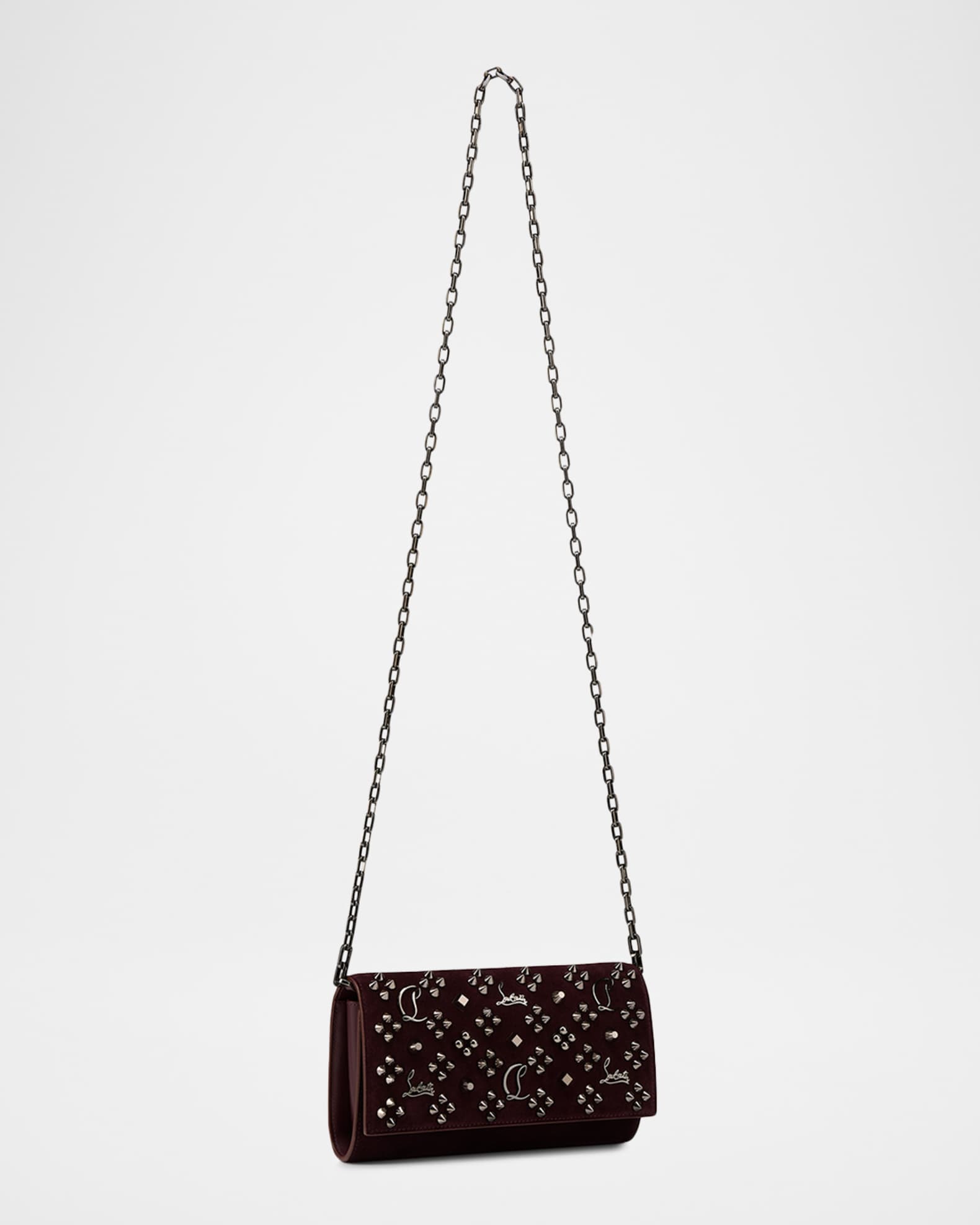 Paloma Wallet on Chain in Loubinthesky Suede 1