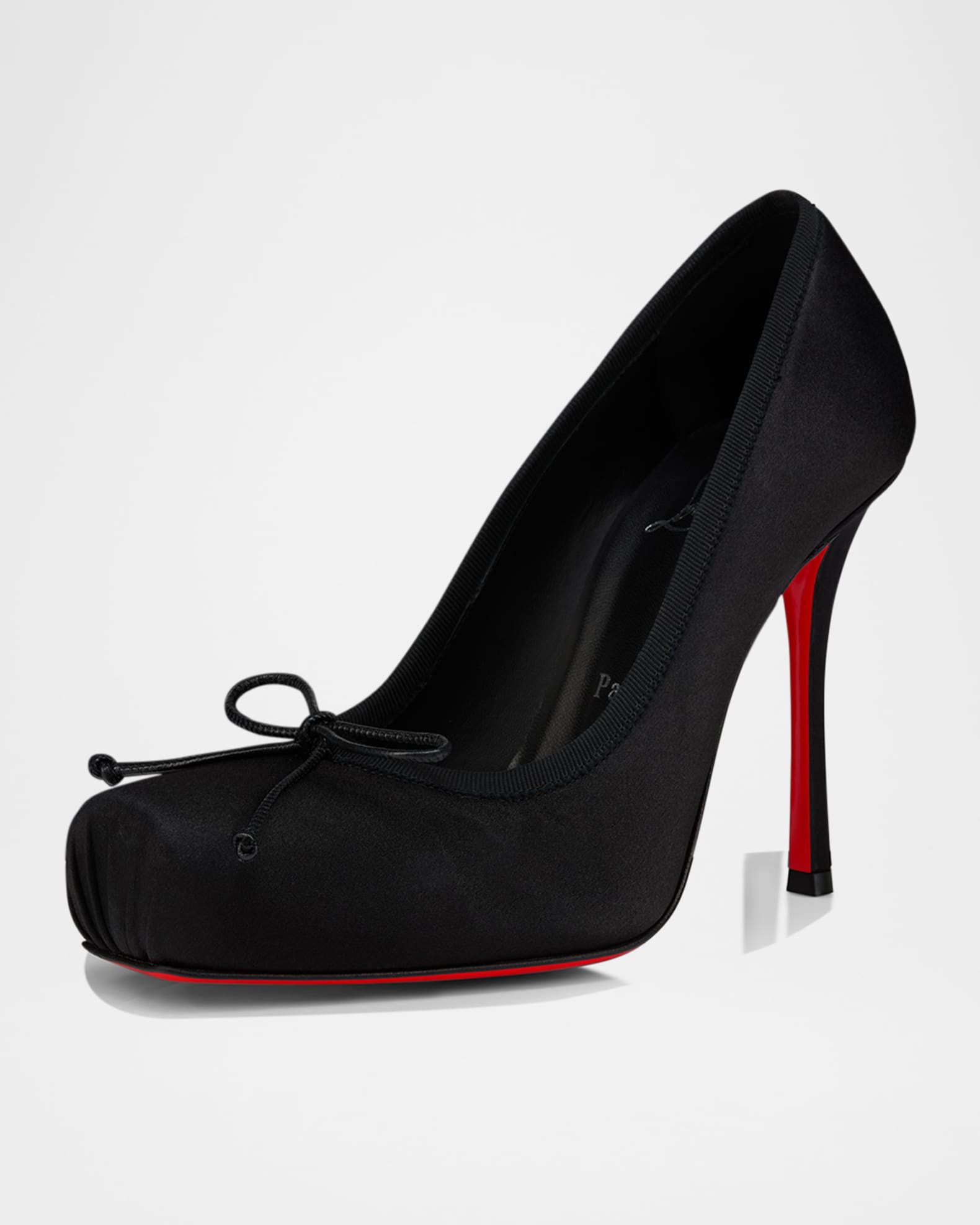 Cassia Satin Red-Sole Ballerina Pumps 1