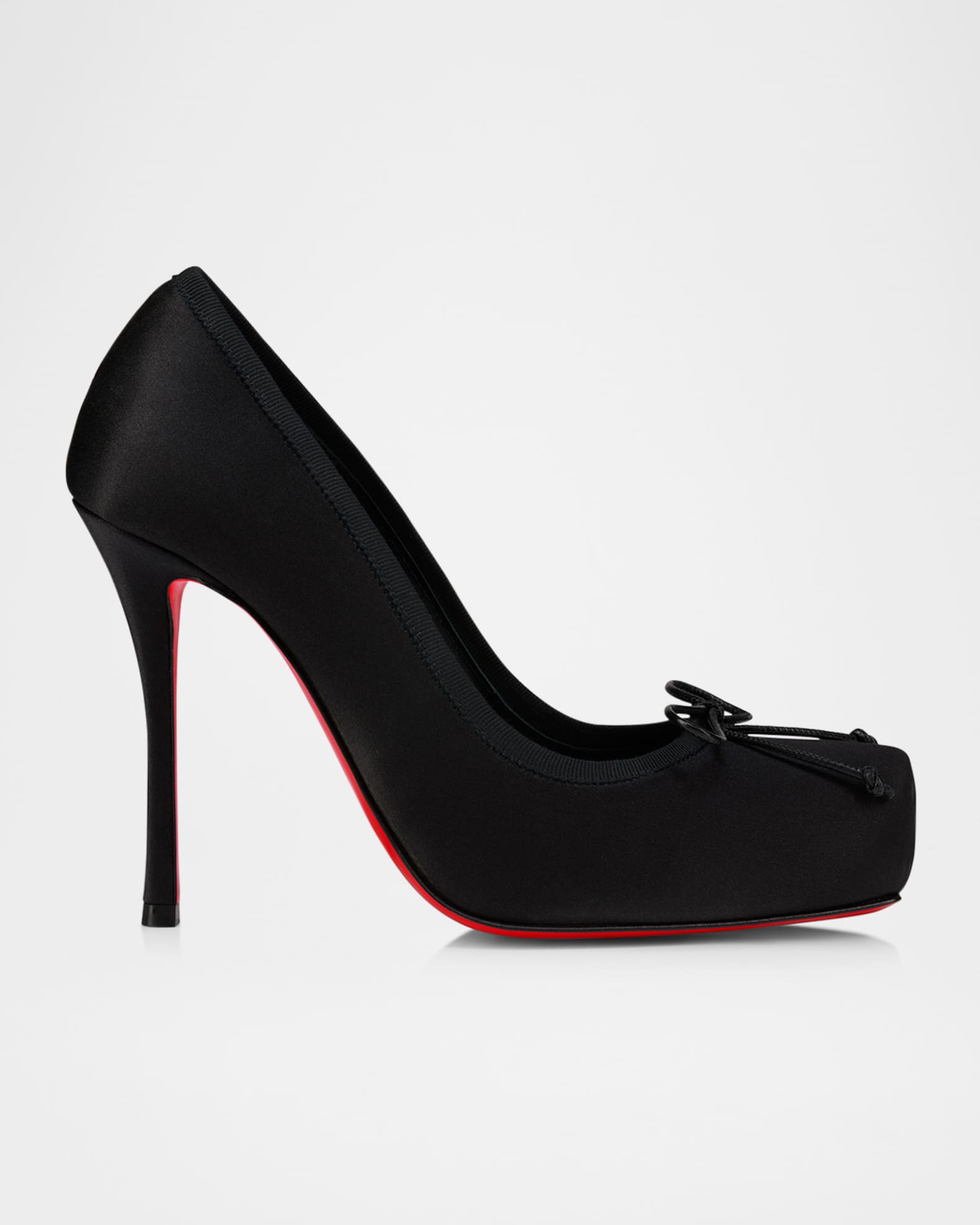 Cassia Satin Red-Sole Ballerina Pumps 0