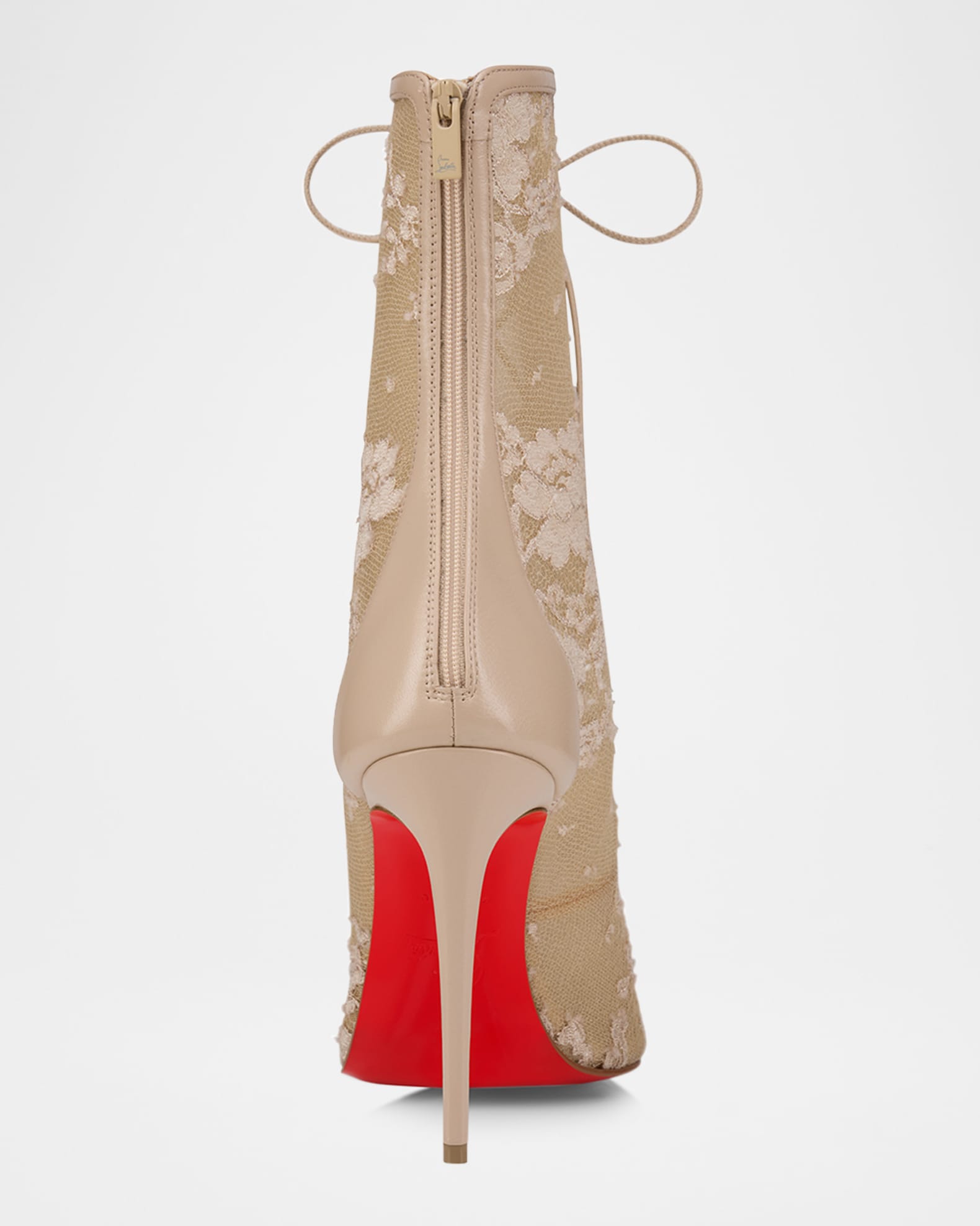 Christian Louboutin KM Lace Red-Sole Booties Neiman Marcus