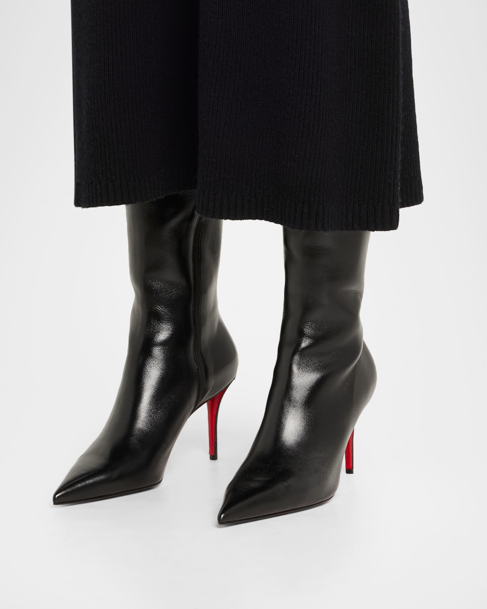Christian Louboutin 80mm Miss Z Leather Knee-High Boots | Neiman
