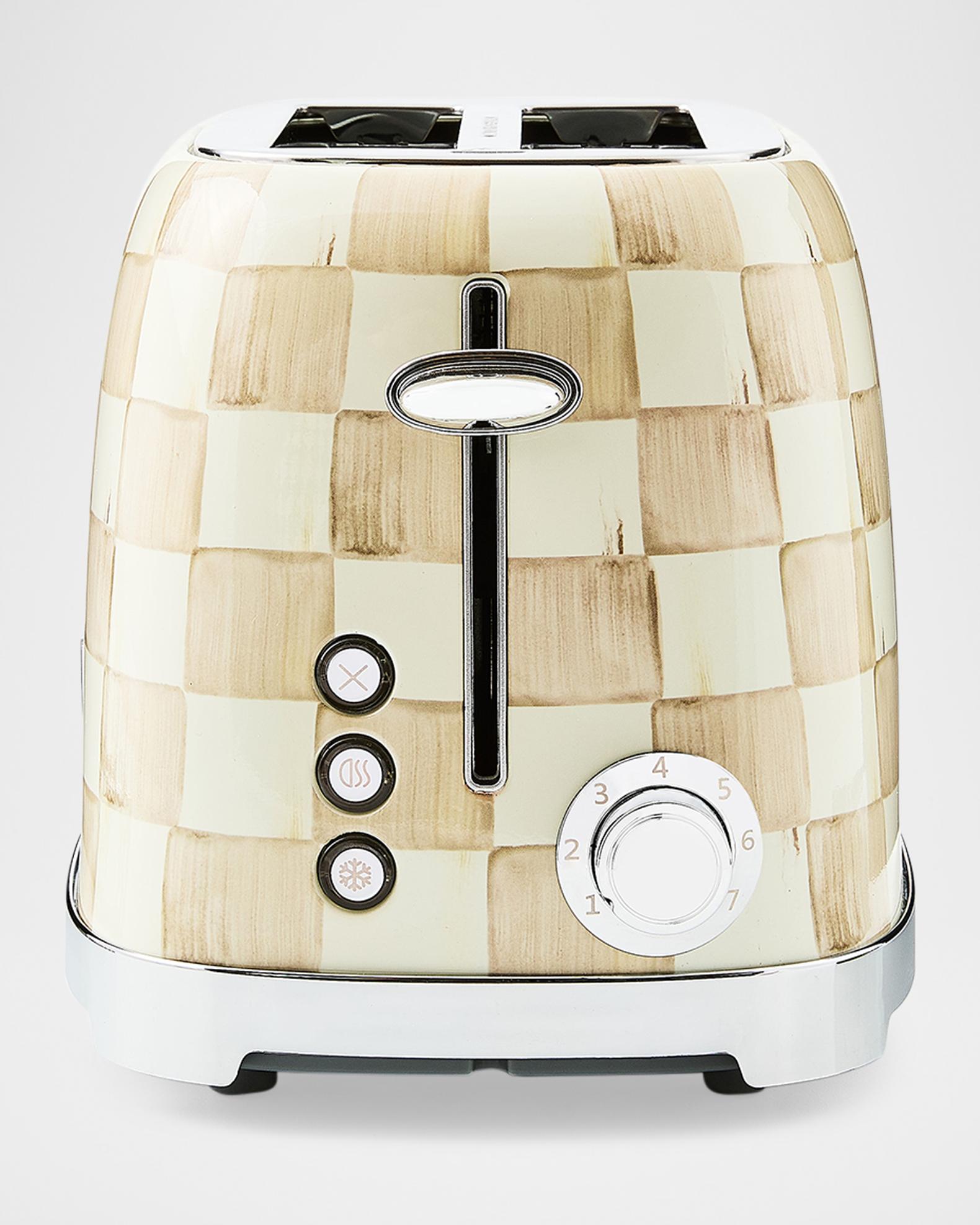 MacKenzie-Childs Mocha Check 2-Slice Toaster | Neiman Marcus