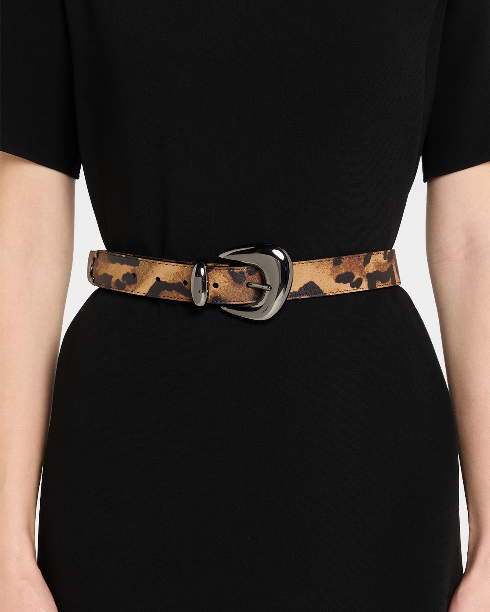 Christian Louboutin Bubble Bengali-Print Leather Belt  display picture 2