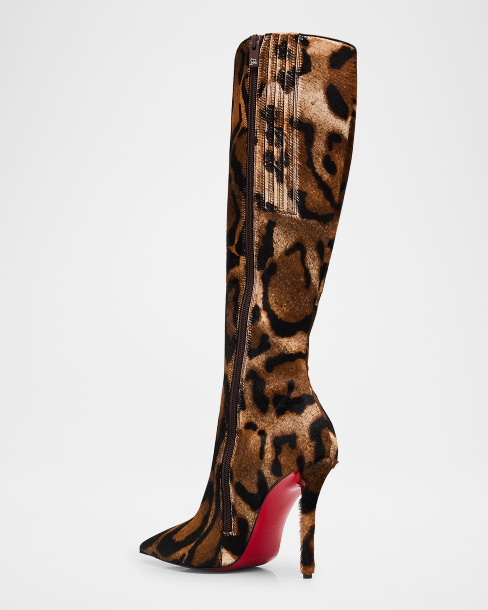 Miss Z Botta Cheetah Calf Hair Knee-High Stiletto Boots 1