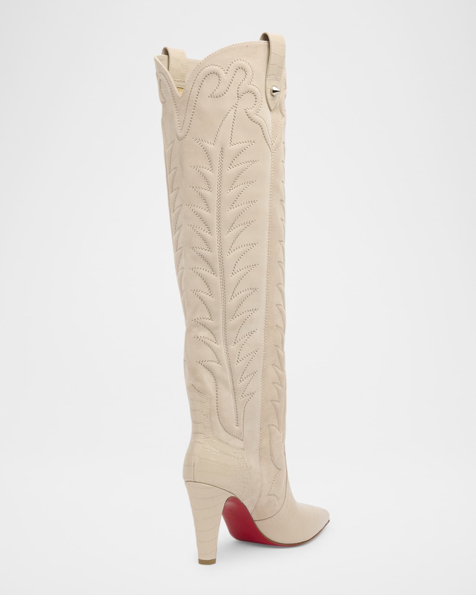 Santia Suede Knee-High Red Sole Western Boots 1