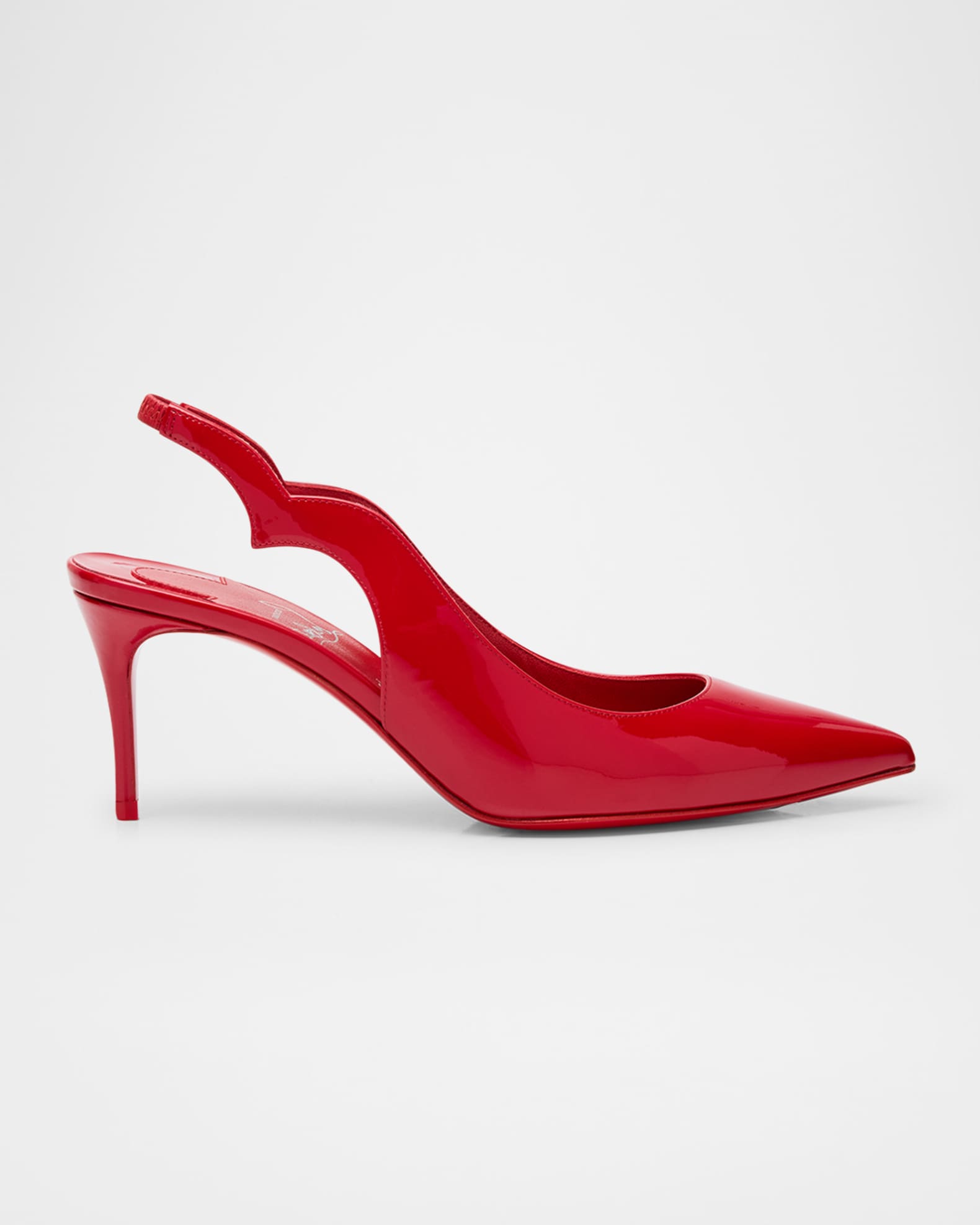 Christian Louboutin 70mm Hot Chick Patent Leather Slingback Pumps