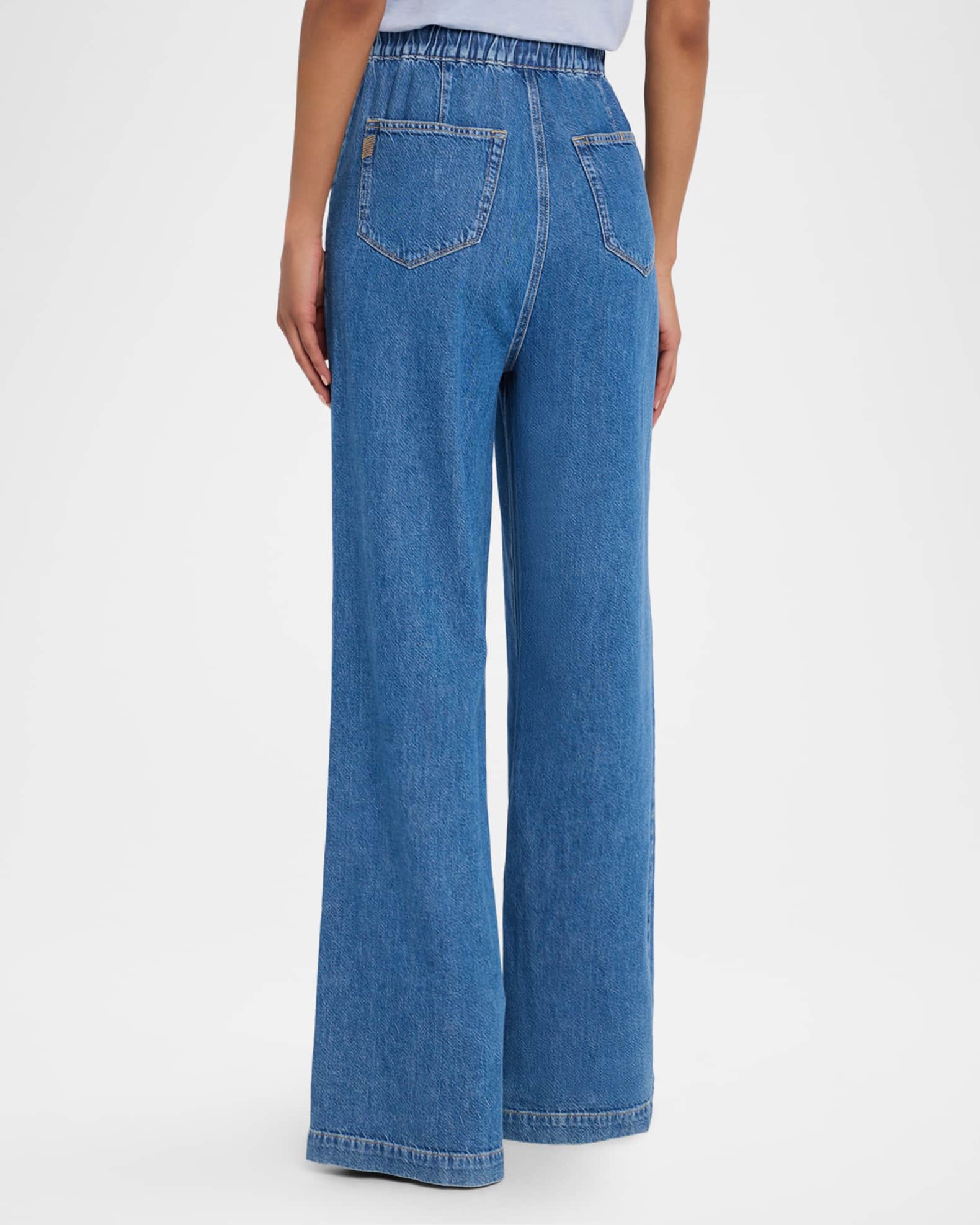 【PORTERNA】Rumi string trousers PAIGE Rumi Denim Drawstring Pants | Neiman Marcus