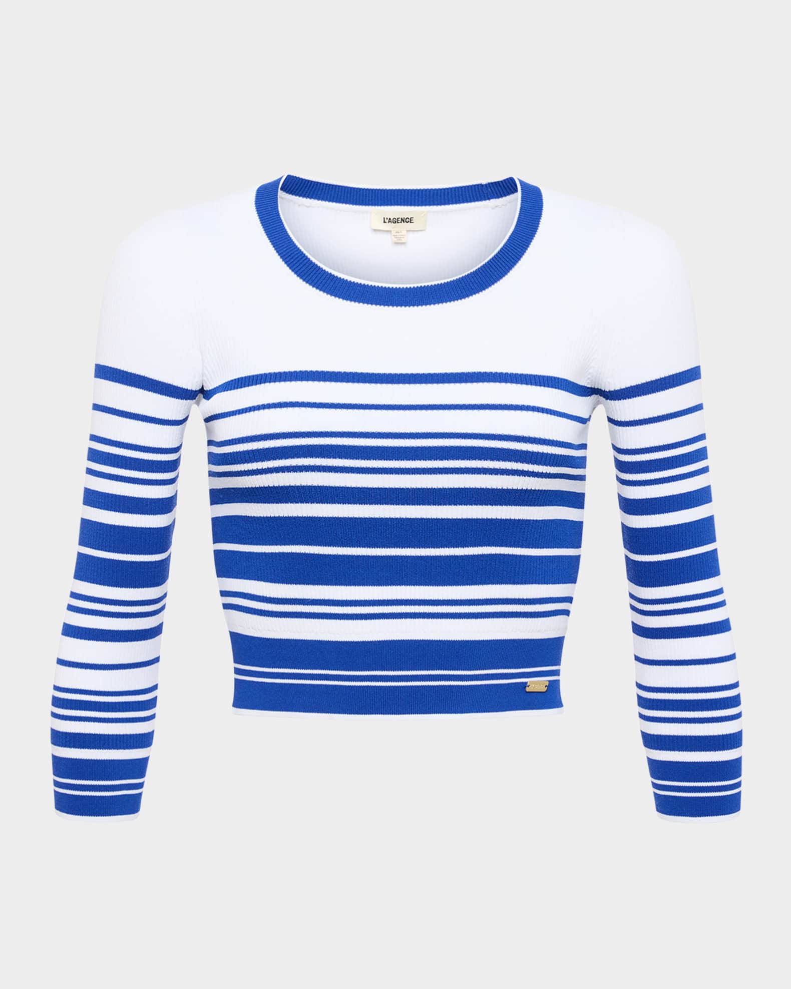 Yukio Stripe Crewneck Crop Top 0