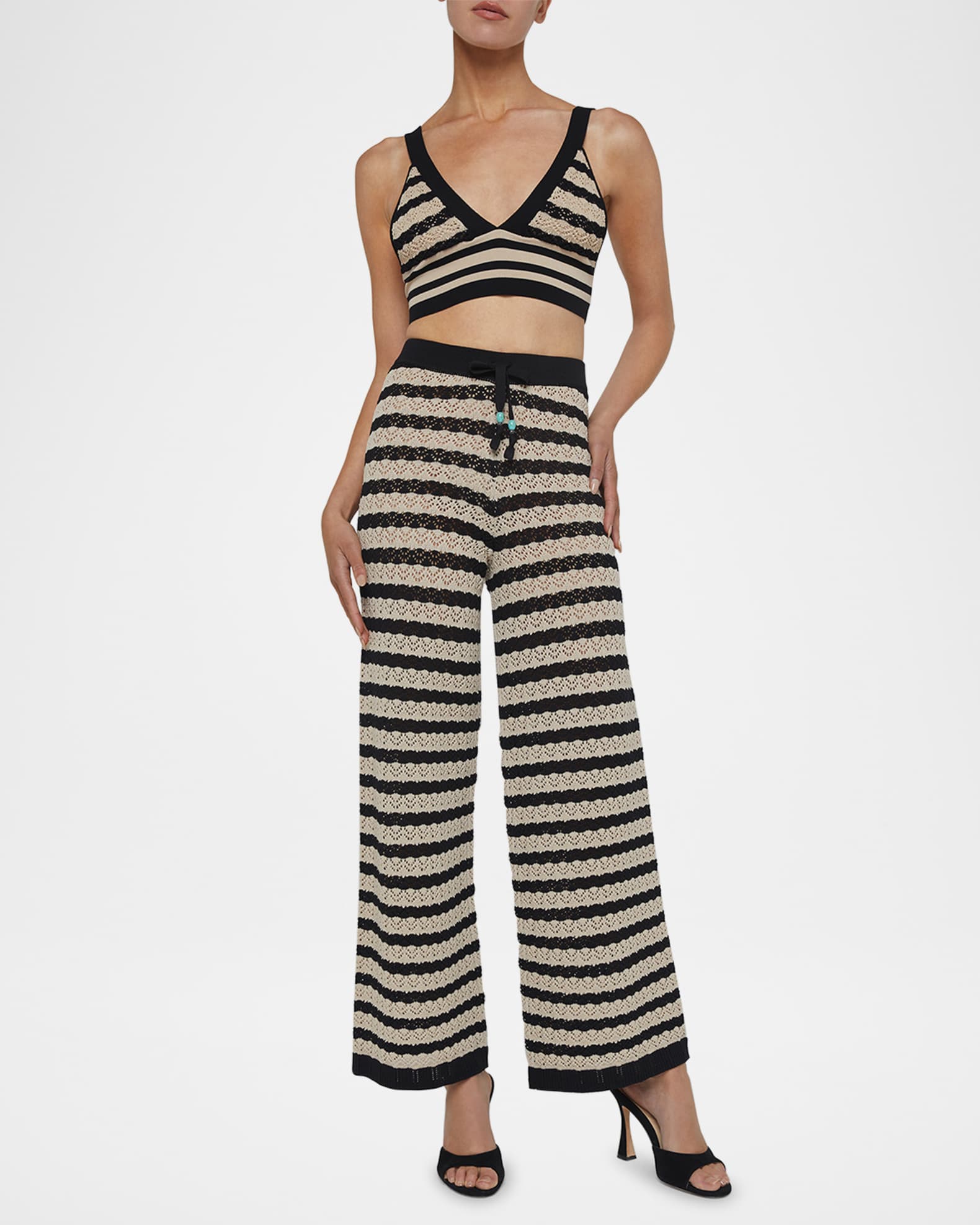 Gaelle Pointelle Knit Pants 1