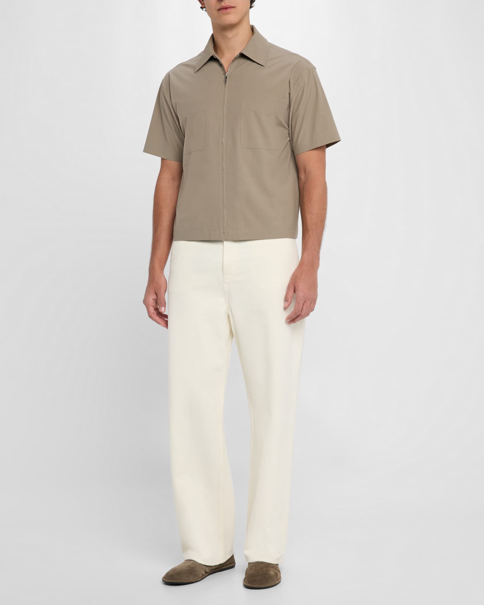 Men's Light Poplin Zip Shirt 1