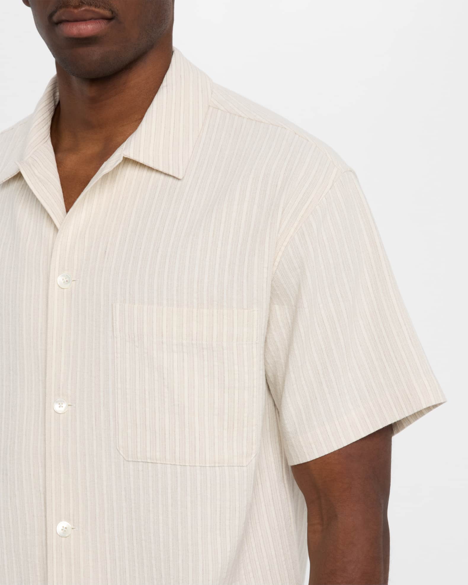 Men's Jacquard Stripe Camp Shirt